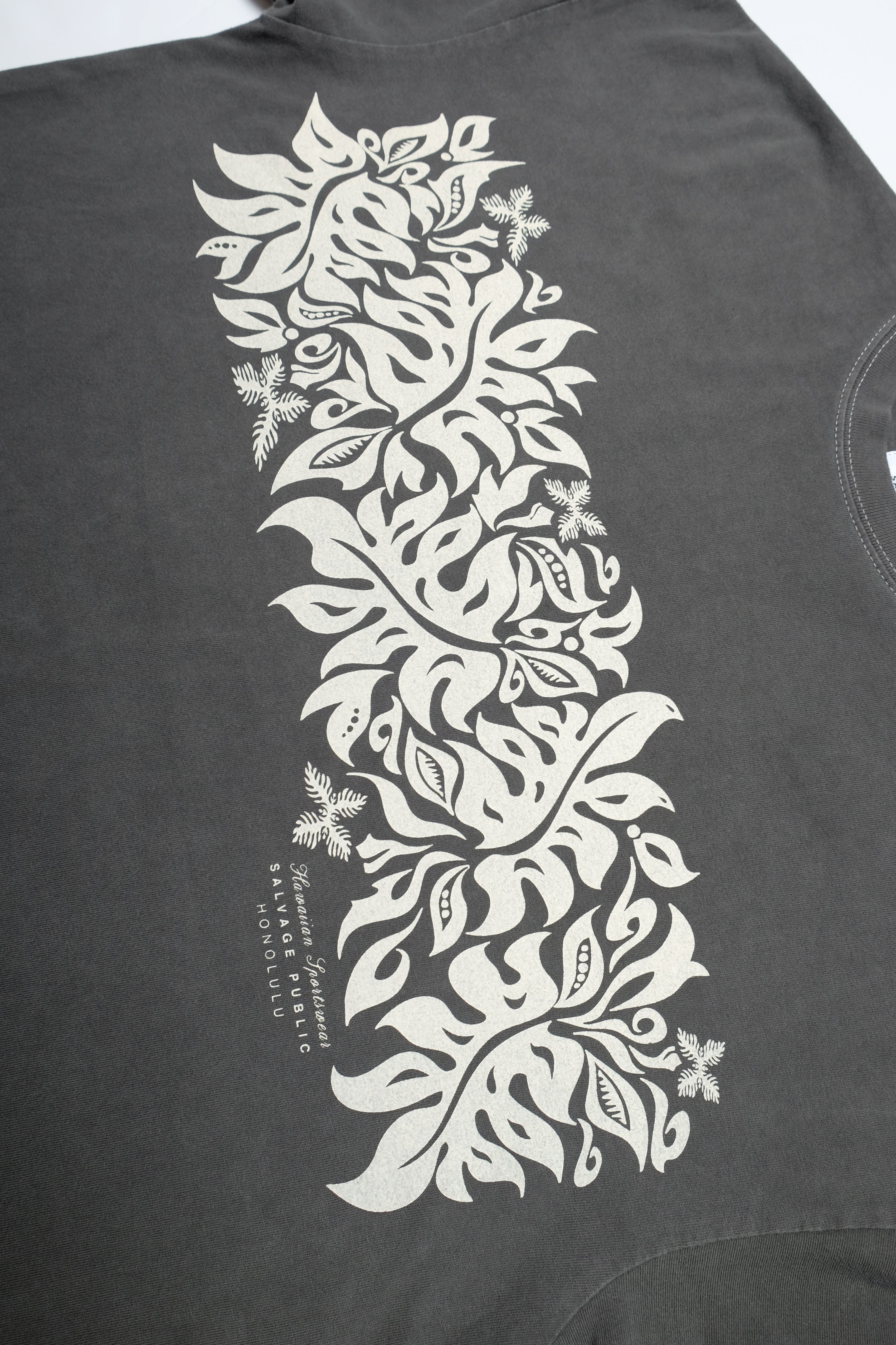 Longsleeve T-Shirt - Laua'e Border - Washed Black