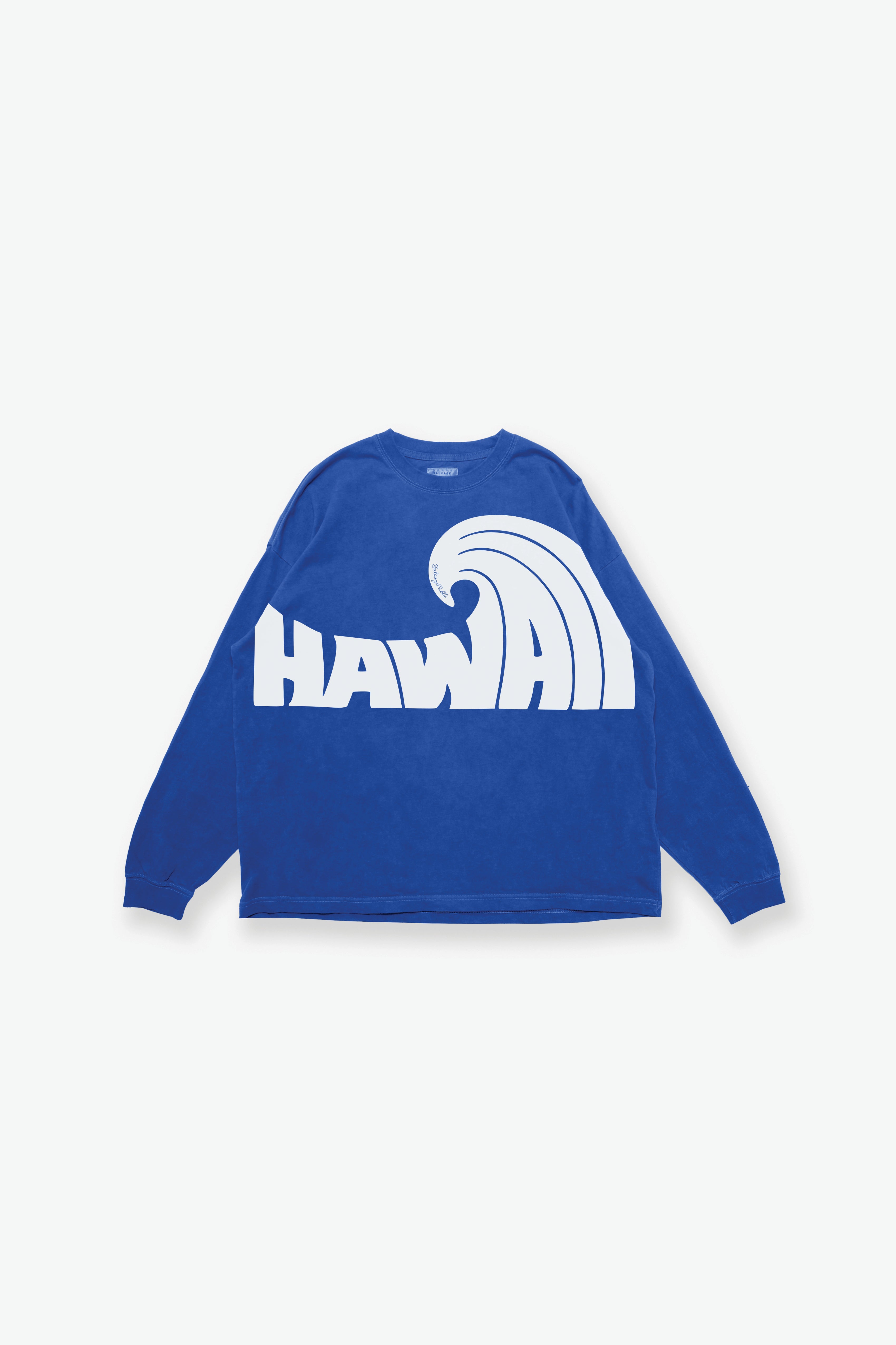 Longsleeve T-Shirt - Hawaii Wave - Royal Blue