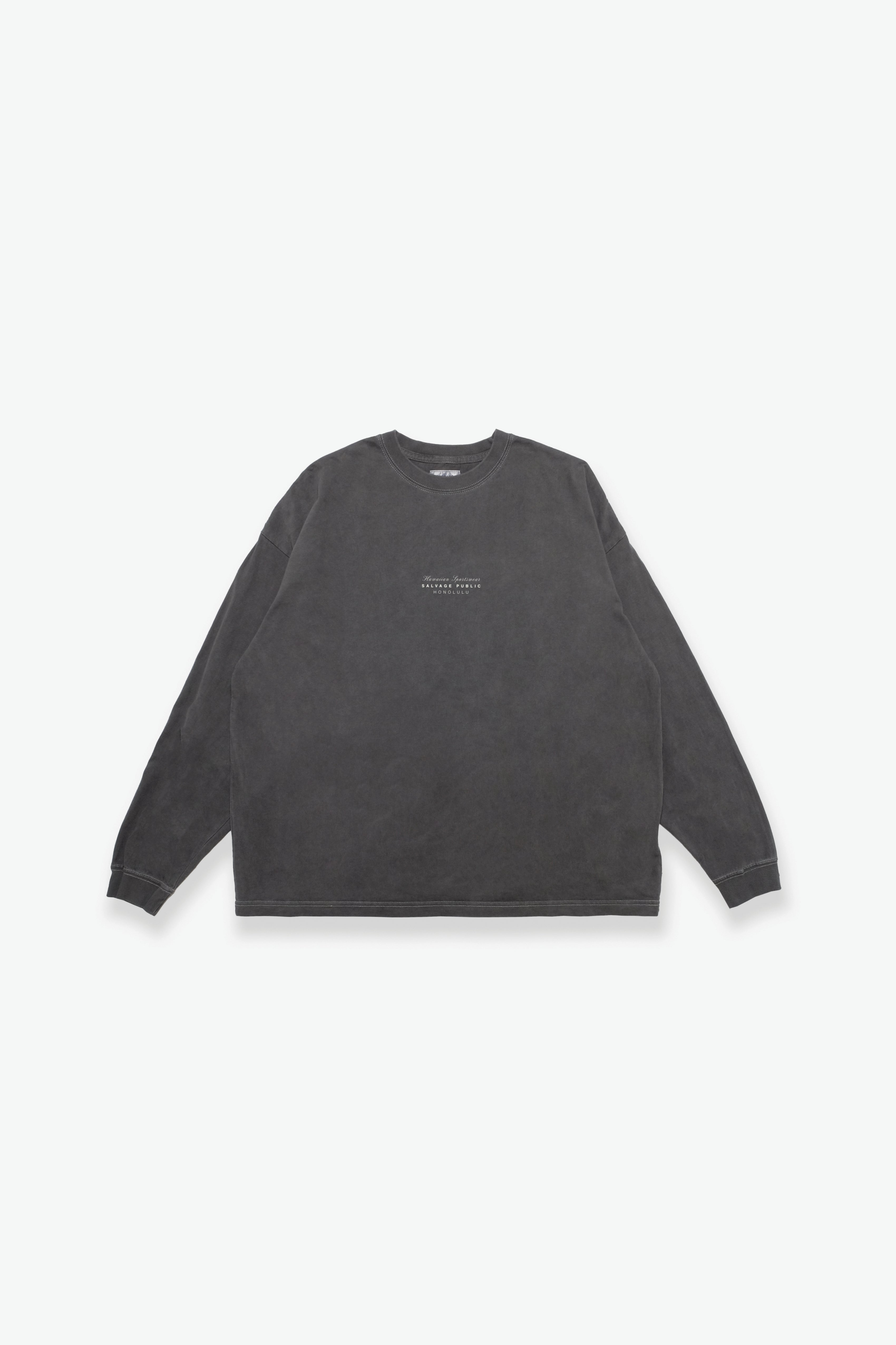Longsleeve T-Shirt - Hawaiian Quilting - Washed Black