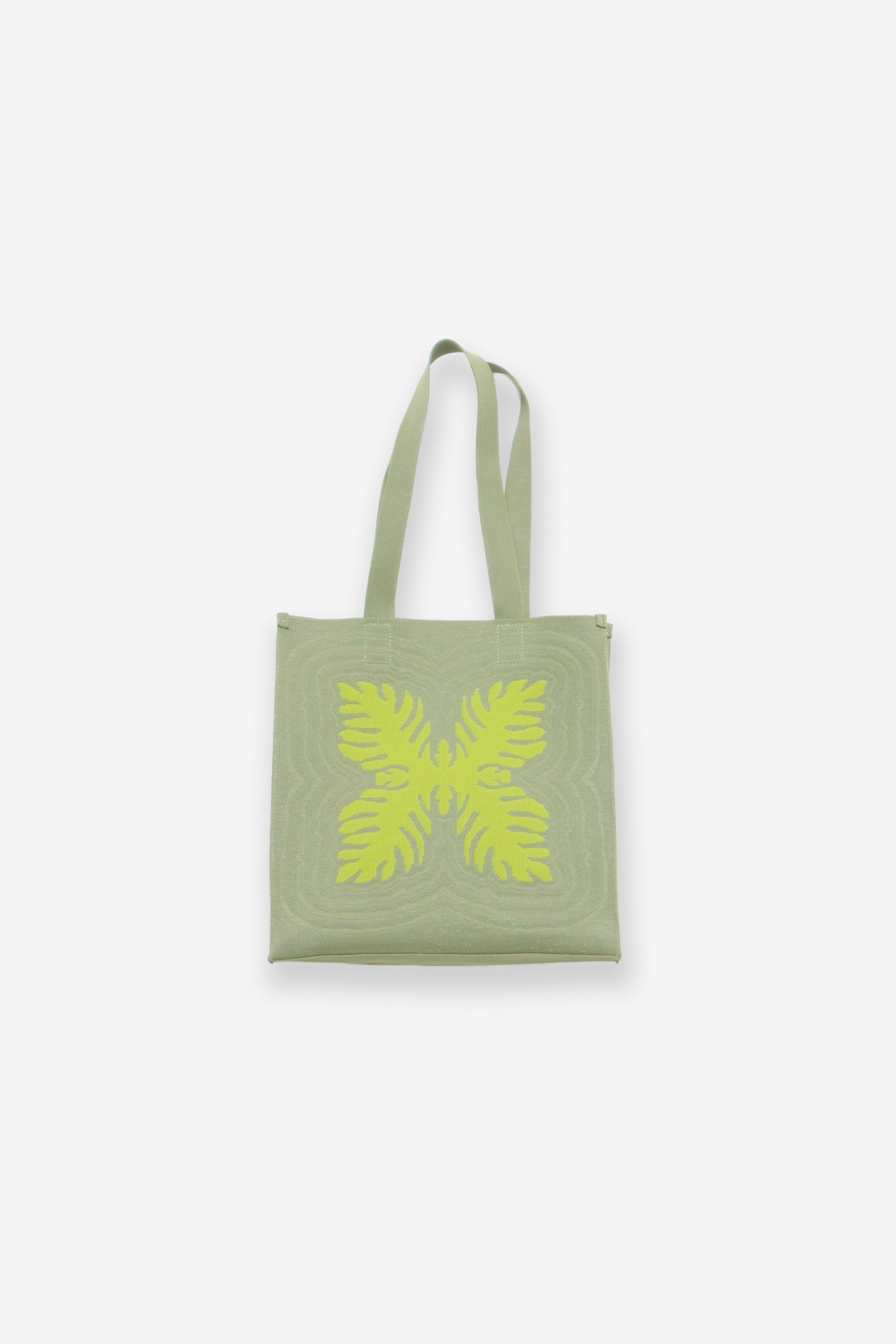 Jacquard Knit Market Bag - Chartreuse
