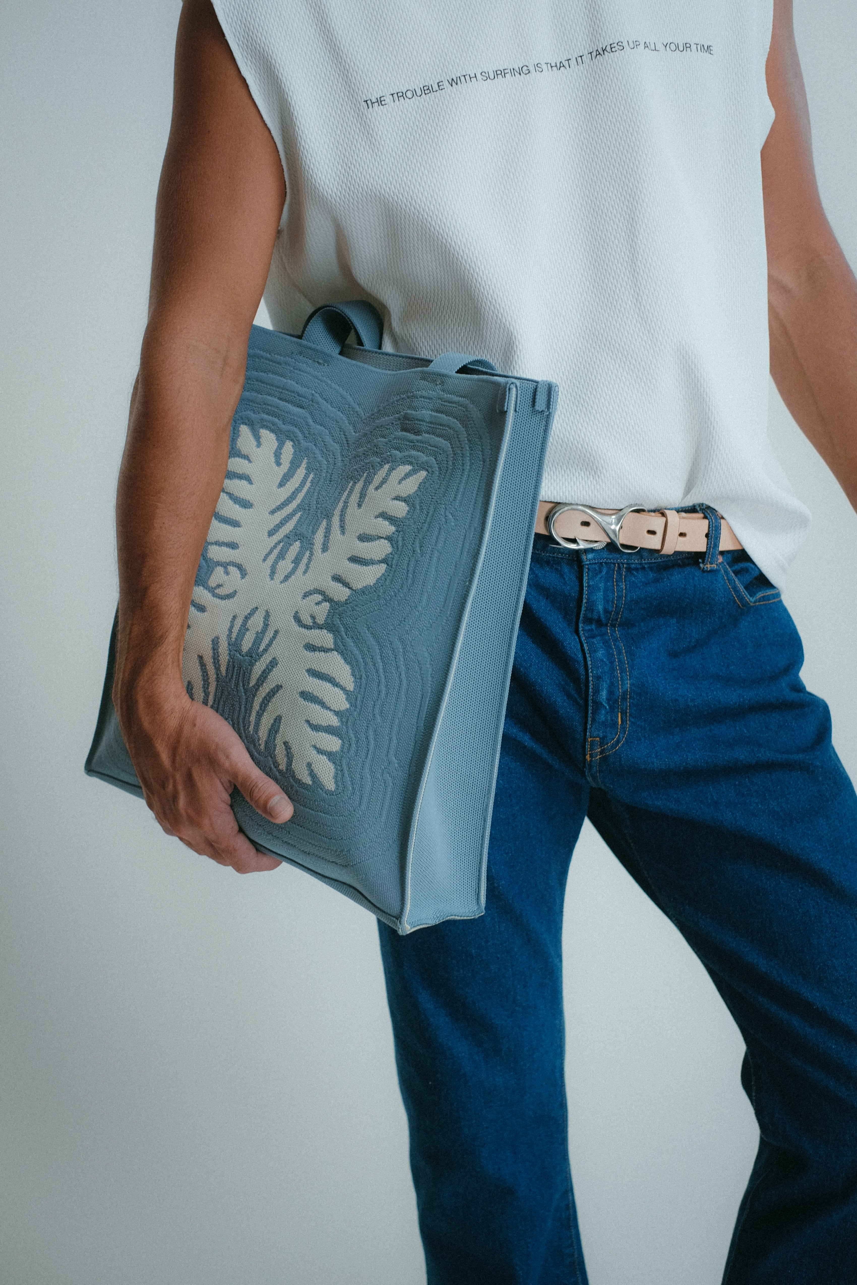 Jacquard Knit Market Bag - Lauaʻe - Blue