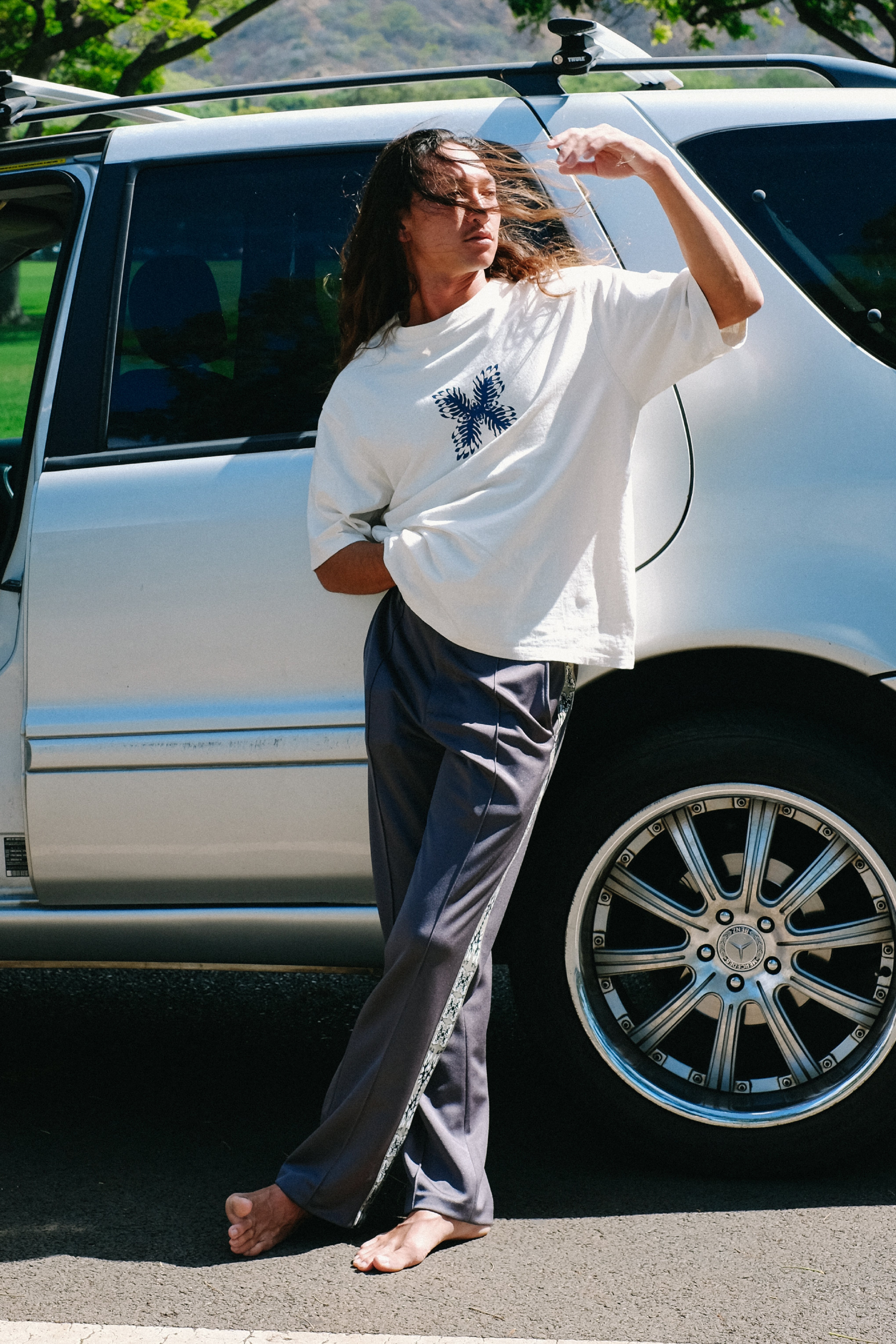 Big T-Shirt Hemp/Cotton - Lauaʻe Feather - Natural