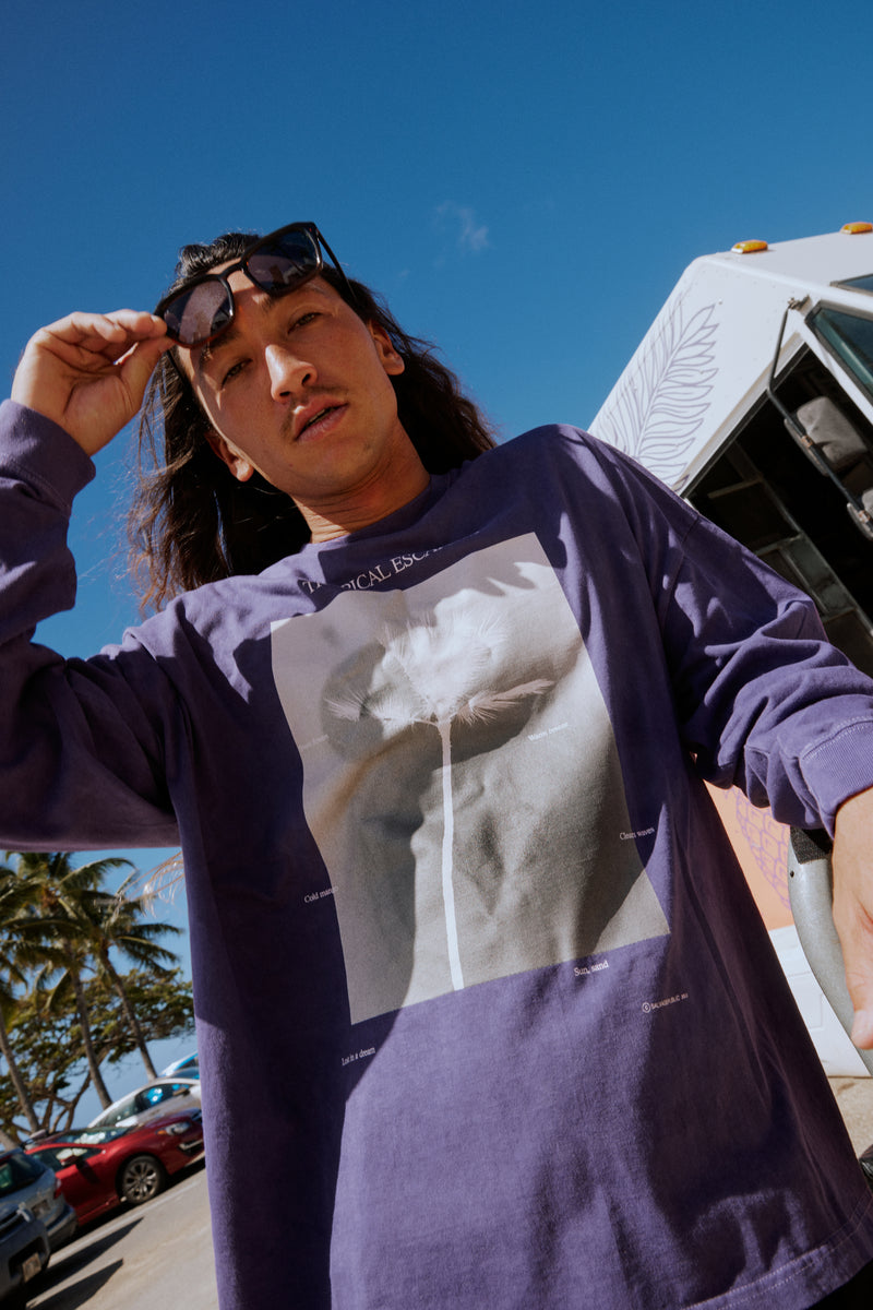 Longsleeve T-Shirt - Tropical Escapism - Purple