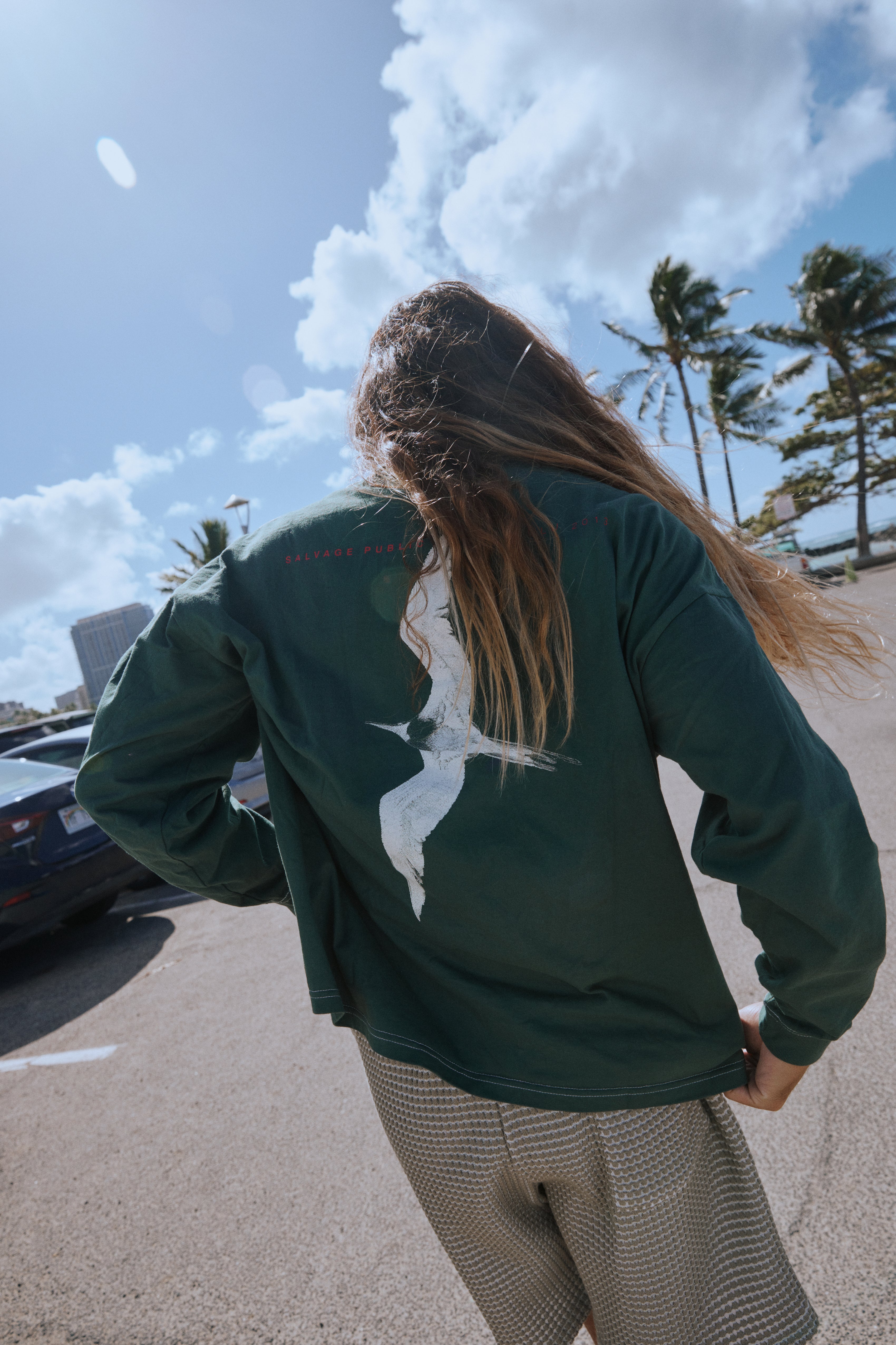 Longsleeve T-Shirt - Iwa Bird - Forest Green