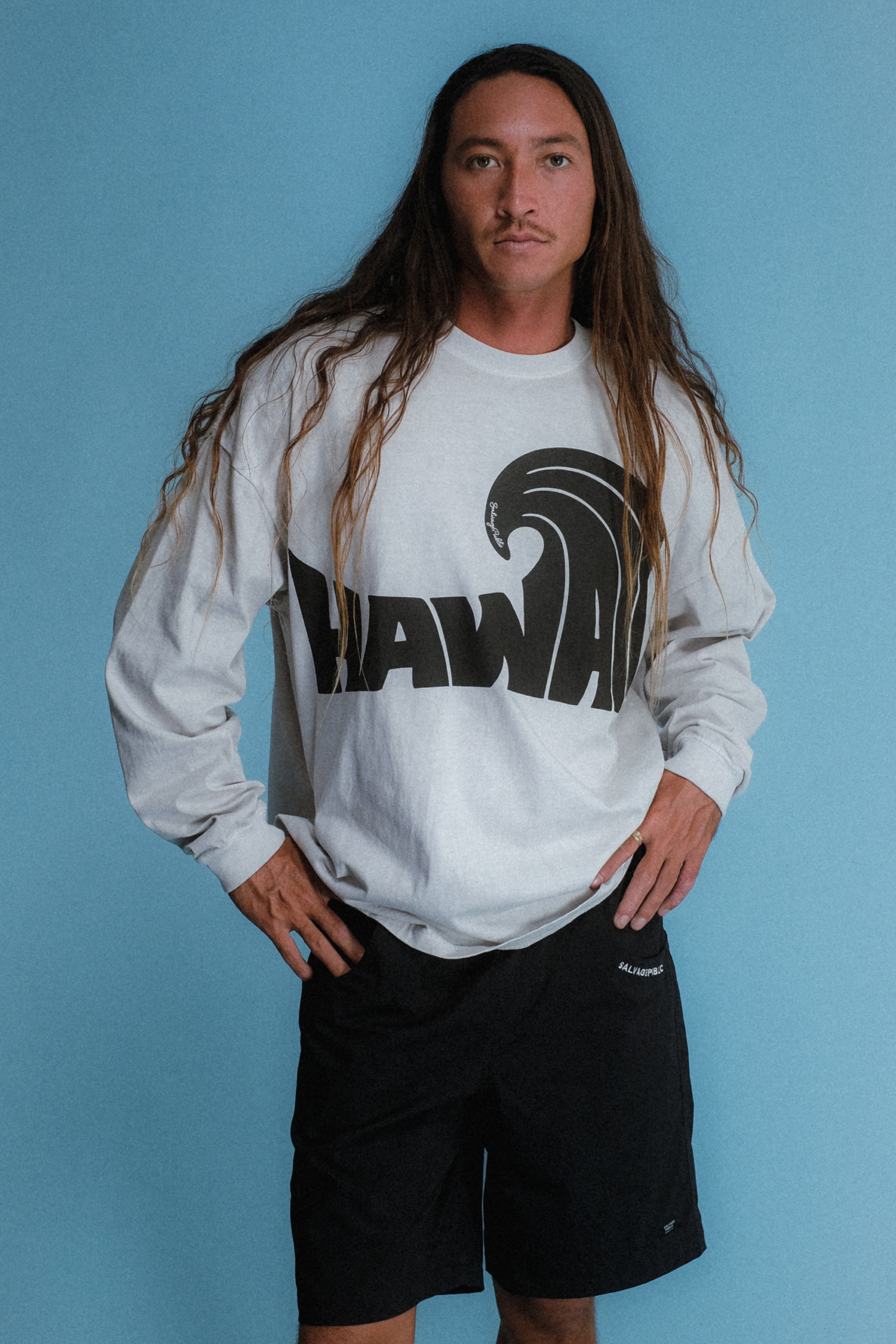 Longsleeve T-Shirt - Hawaii Wave - White Sand