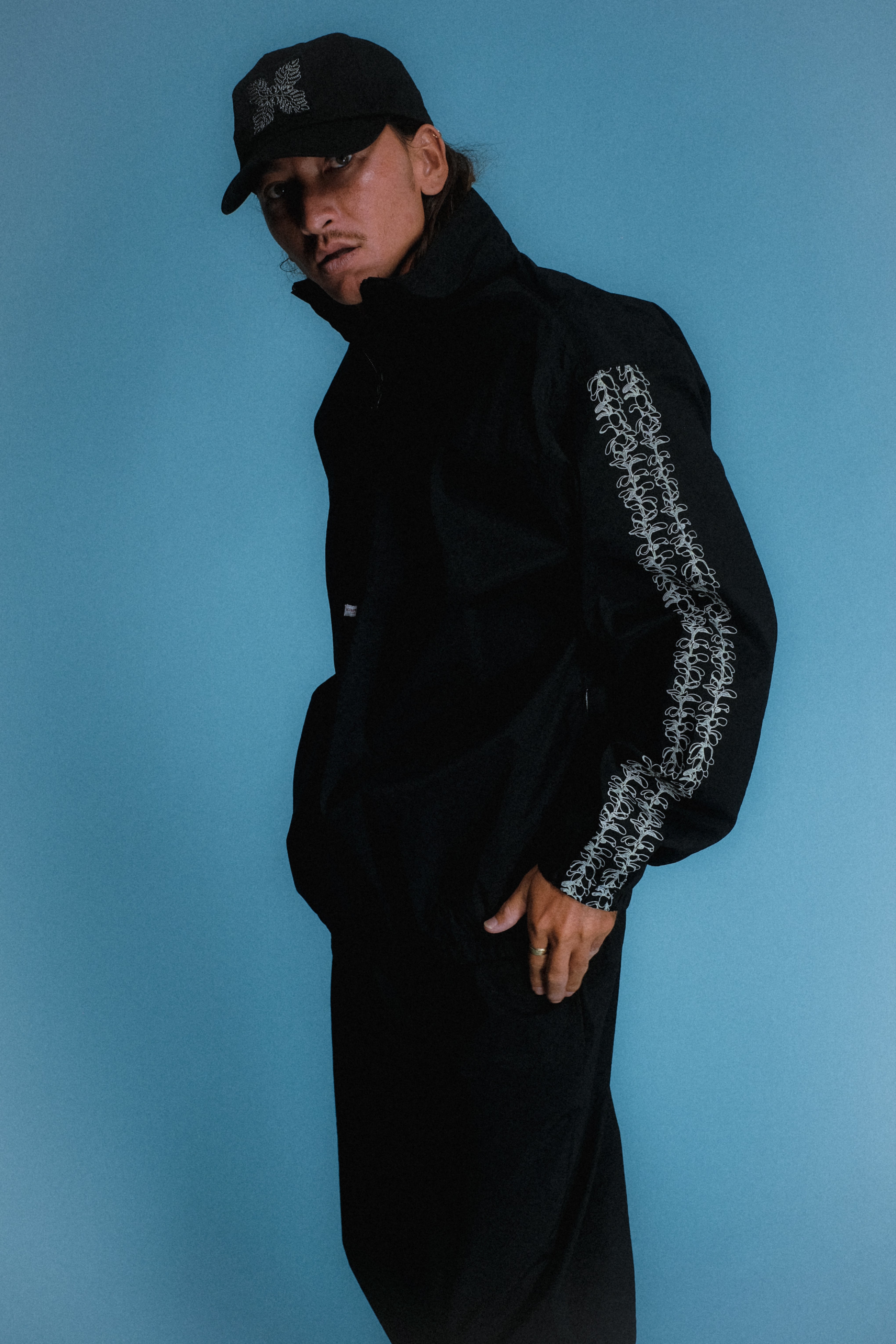 Pepa Nylon Half Zip Shirt - Black