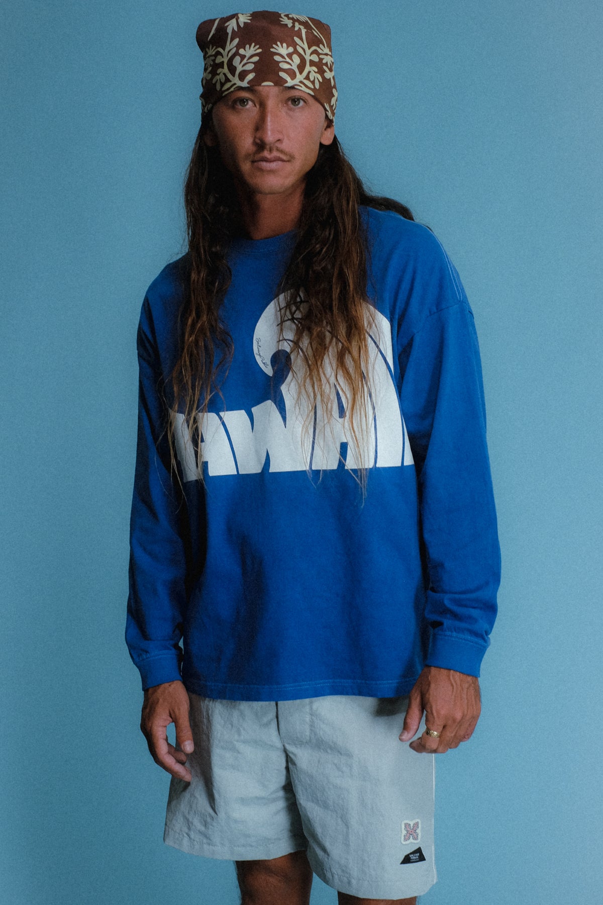 Longsleeve T-Shirt - Hawaii Wave - Royal Blue