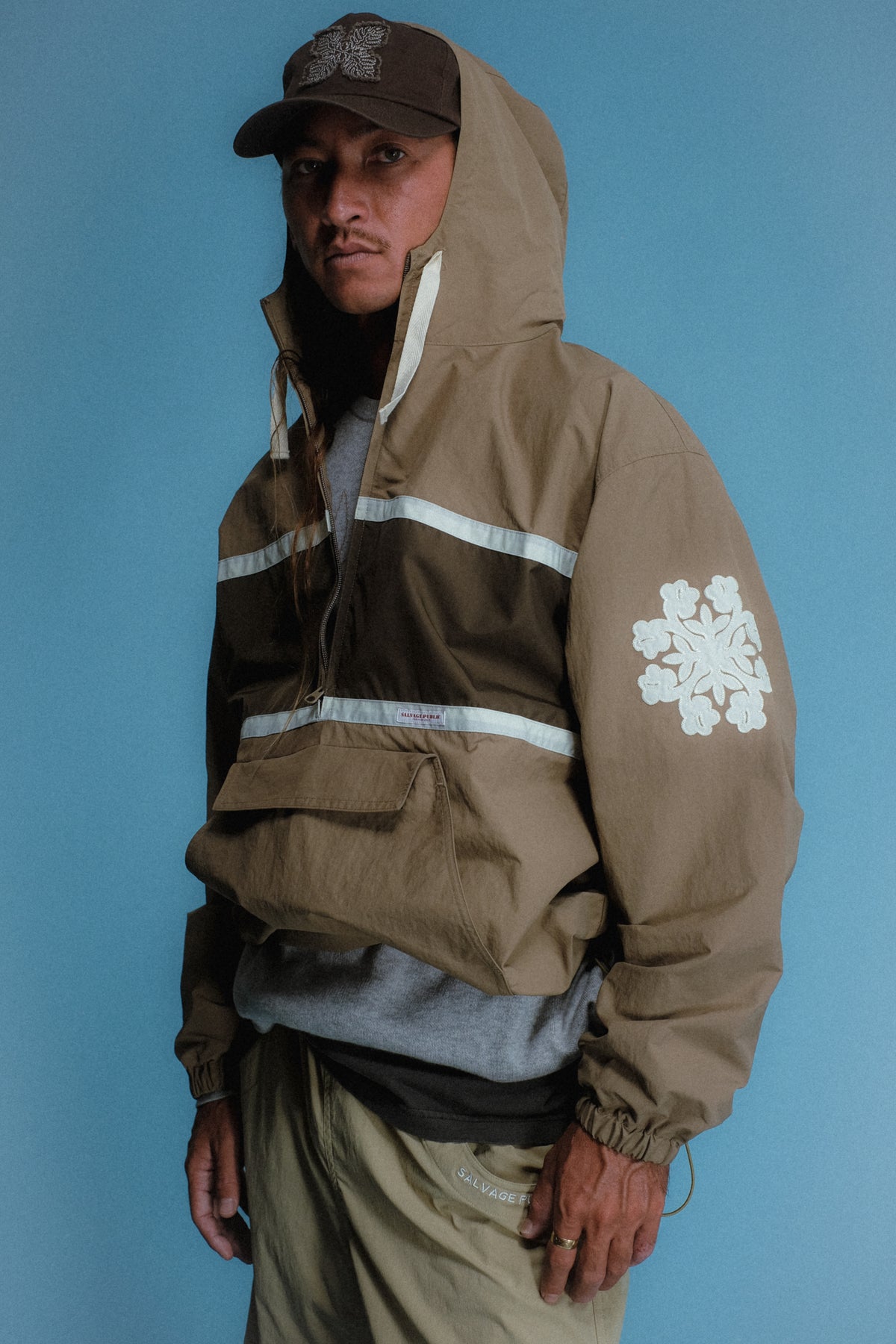 Stripe Anorak Jacket - Greige
