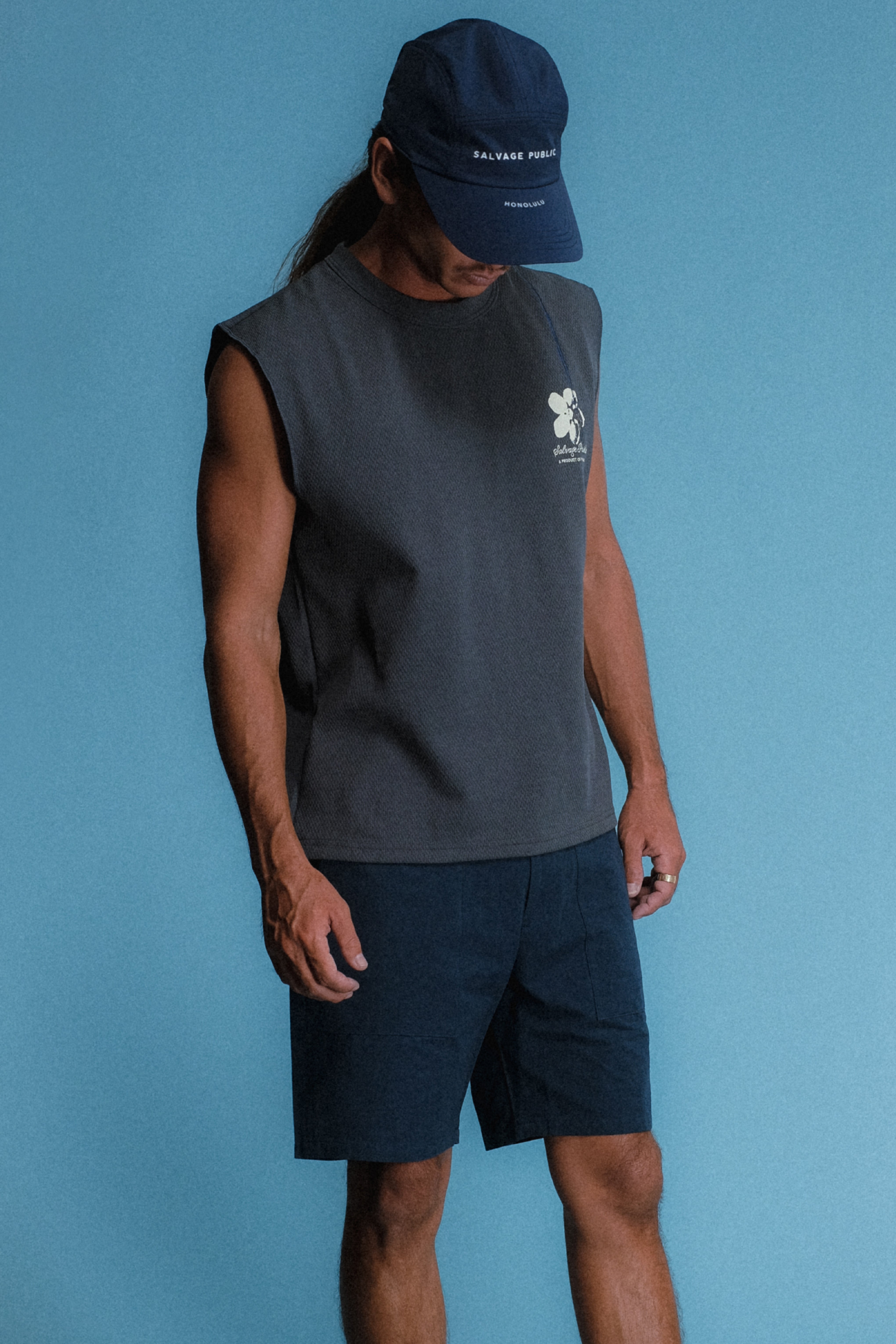 Honeycomb UPF Sleeveless - Pua Surfer - Charcoal