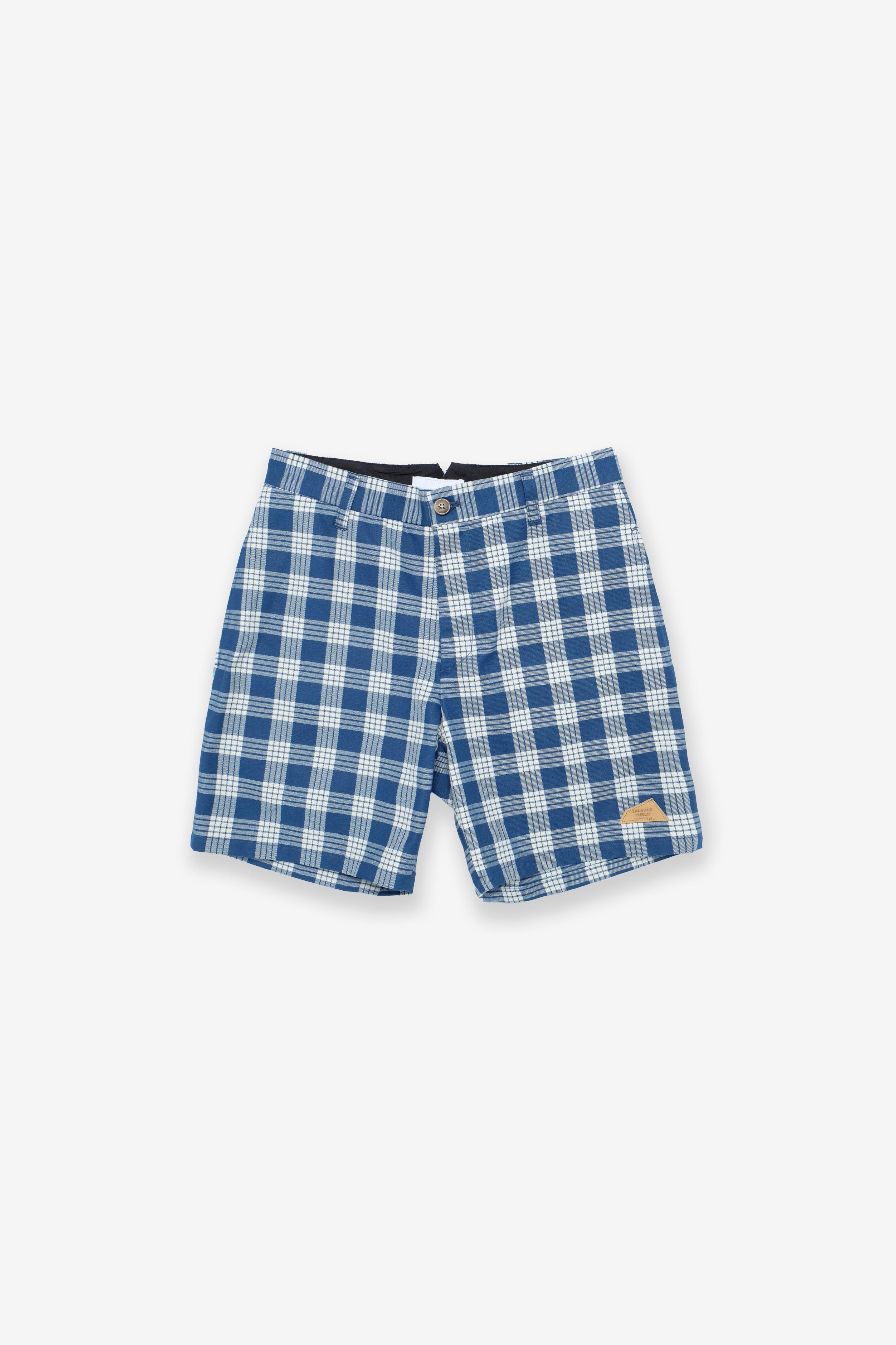 Indigo Palaka Shorts - Light Indigo