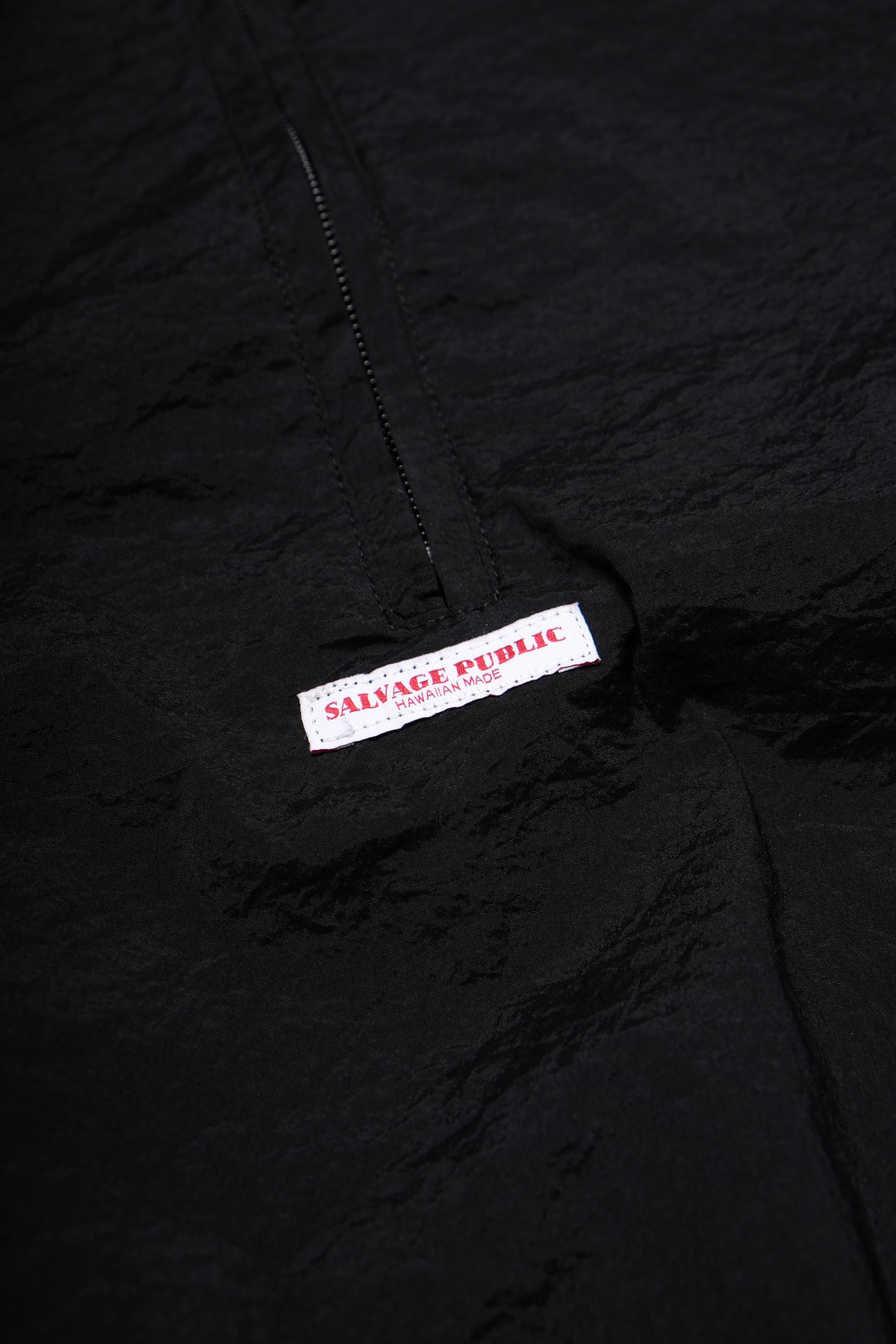 Pepa Nylon Half Zip Shirt - Black