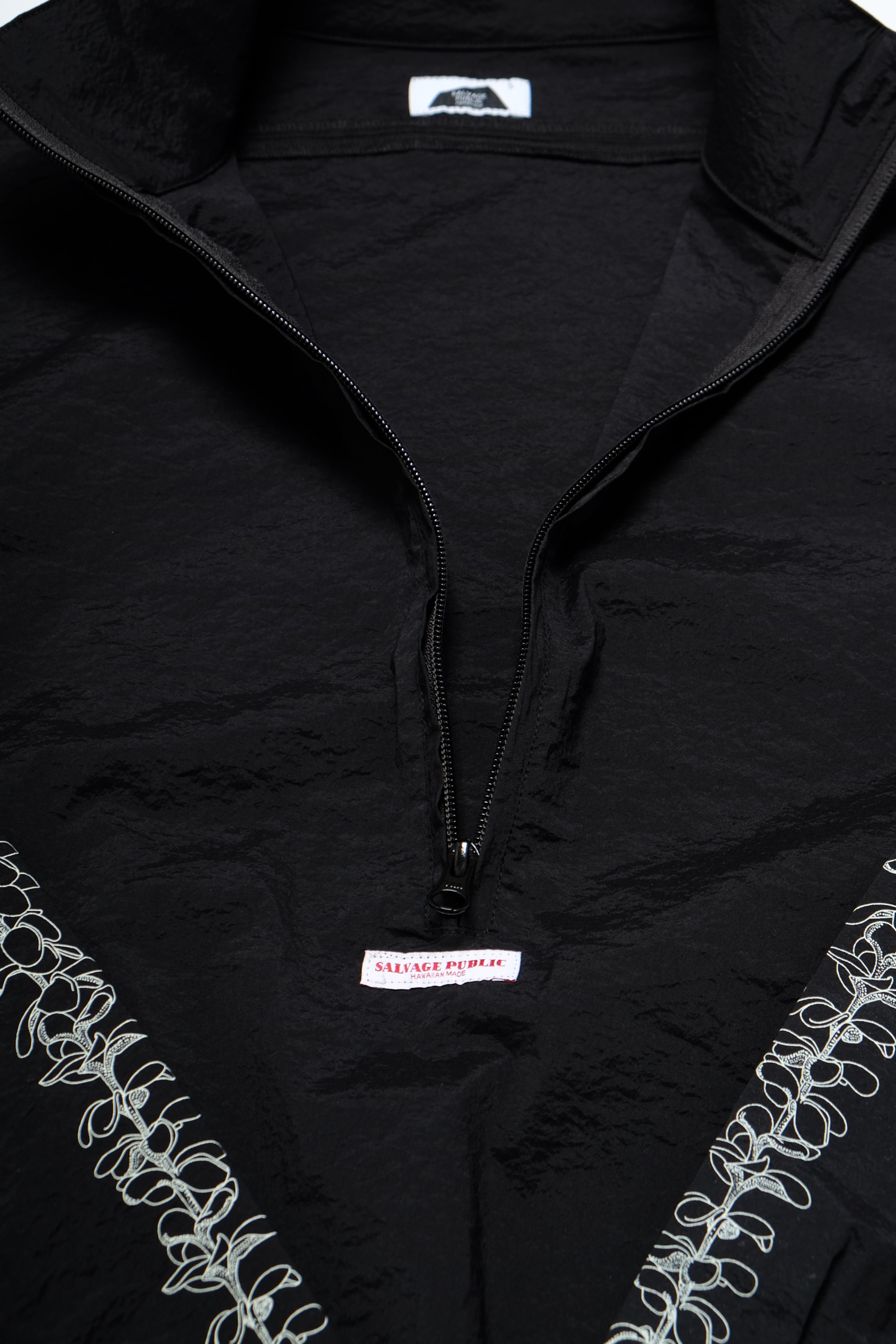 Pepa Nylon Half Zip Shirt - Black