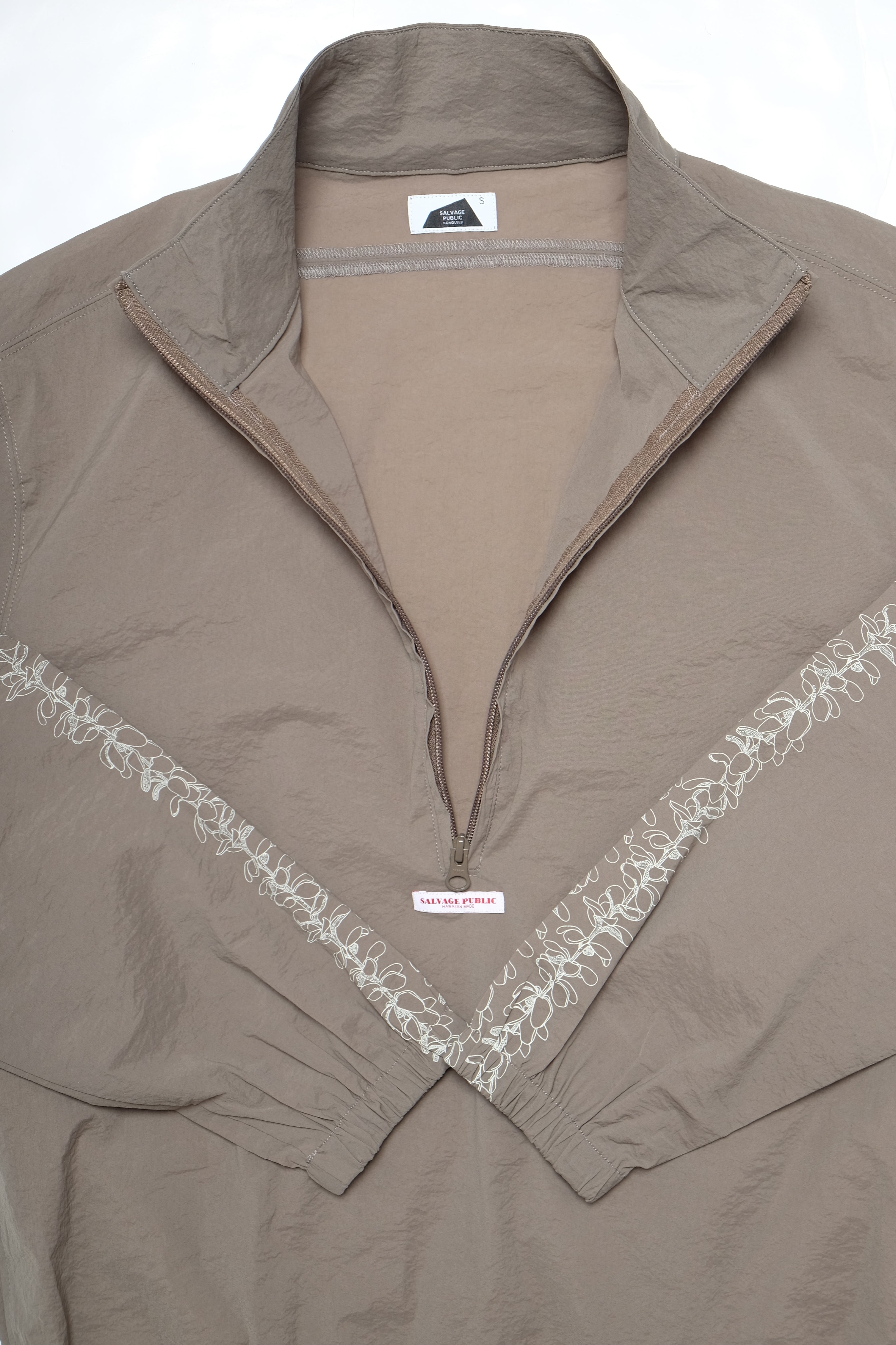 Pepa Nylon Half Zip Shirt - Greige