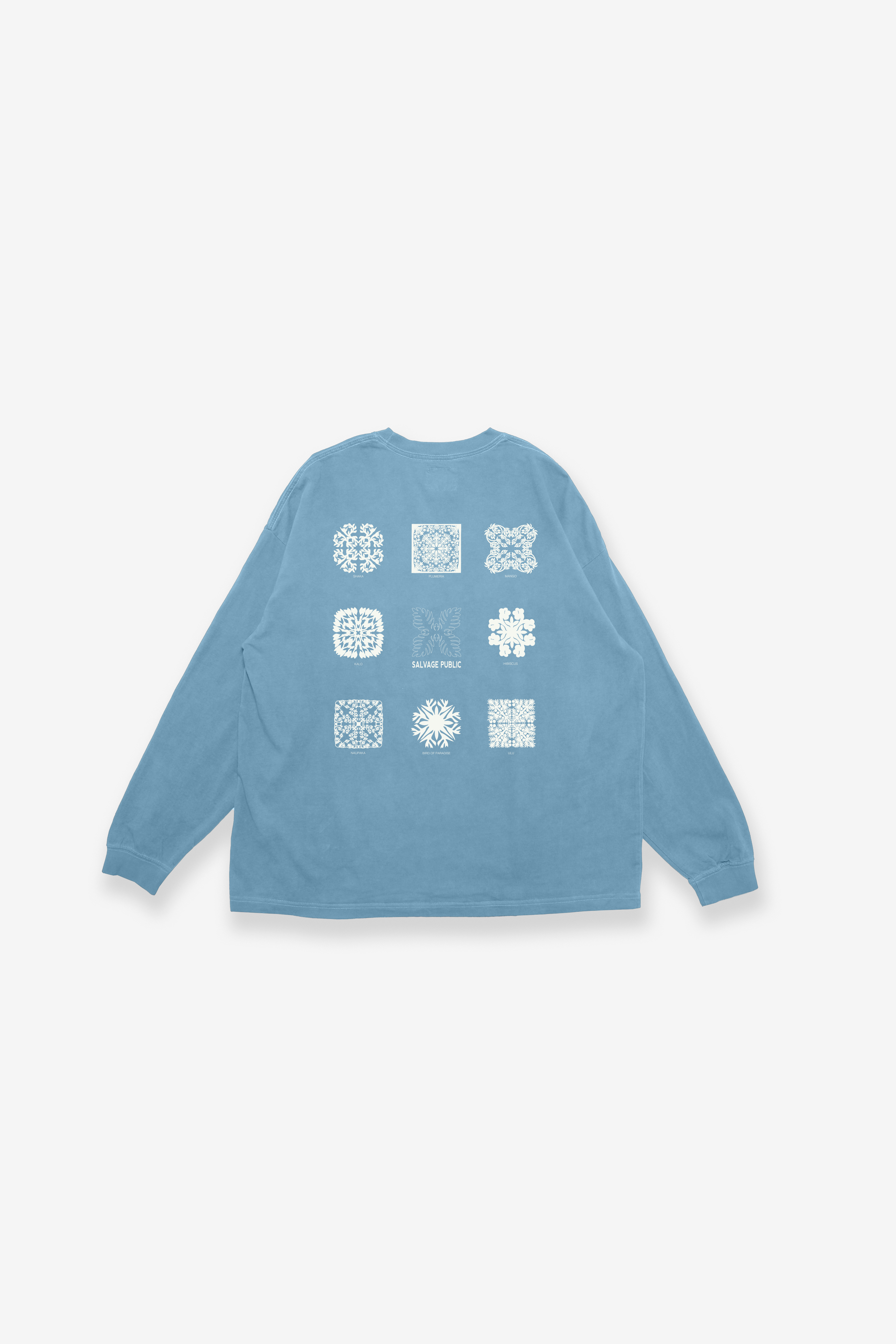 Longsleeve T-Shirt - Hawaiian Quilting - Blue