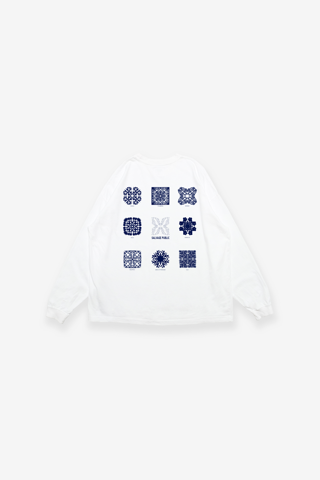 Longsleeve T-Shirt - Hawaiian Quilting - White