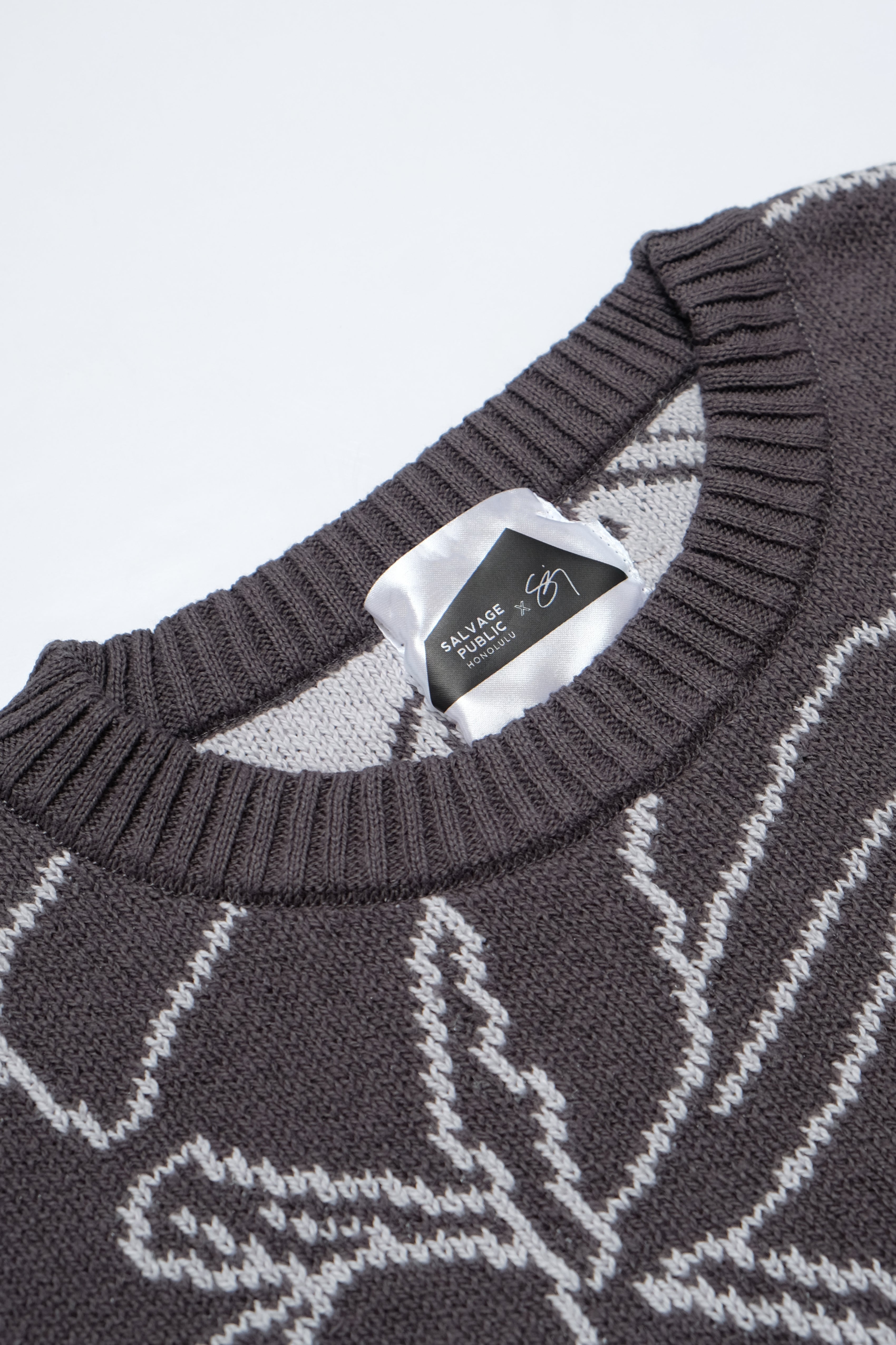 Salvage Public x Sig on Smith - Jacquard Knit - Pua Melie - Grey