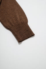 Wool Jacquard Crewneck Knit - No Worry - Brown
