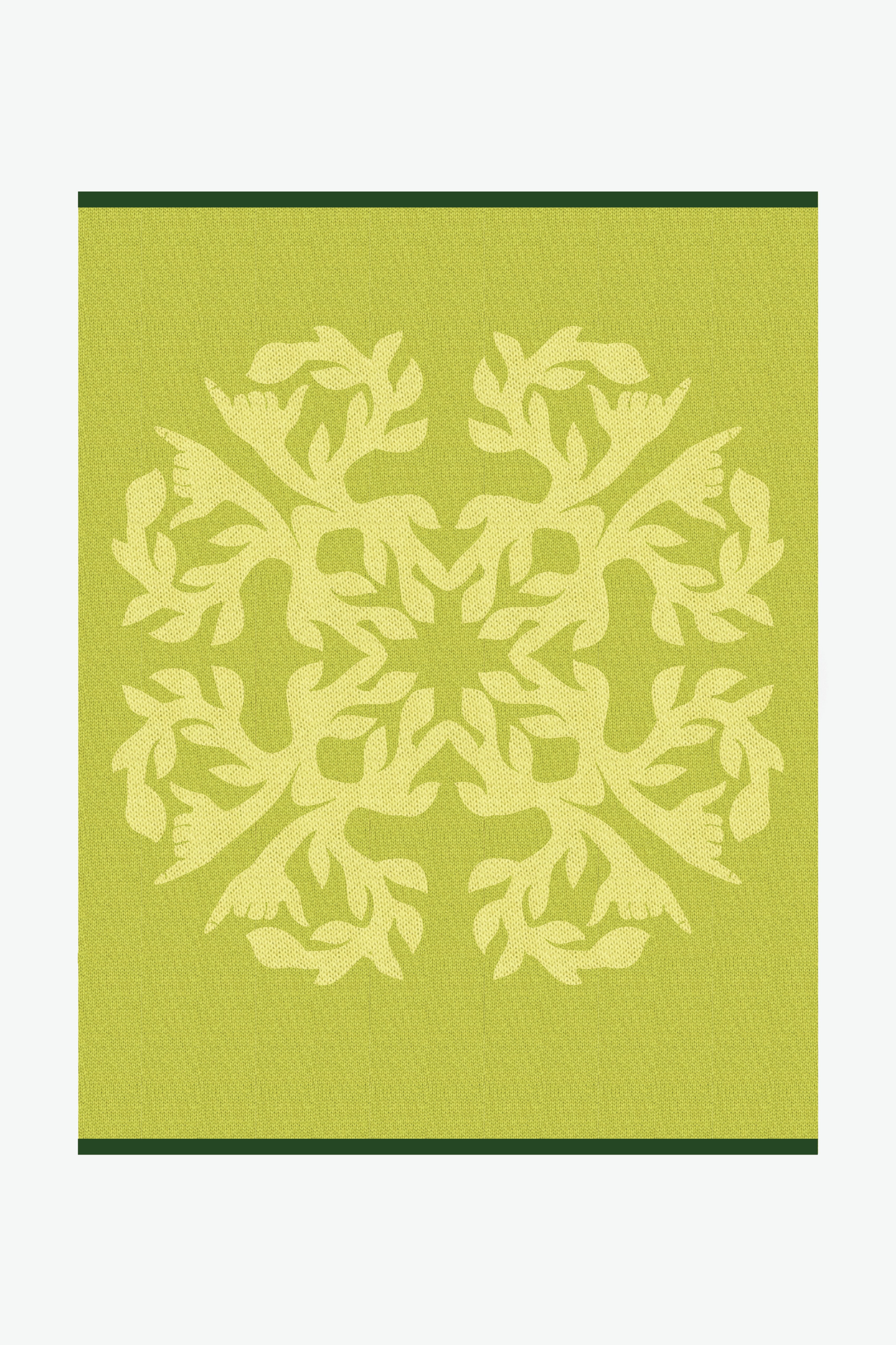 Jacquard Throw Blanket - Shaka - Chartreuse