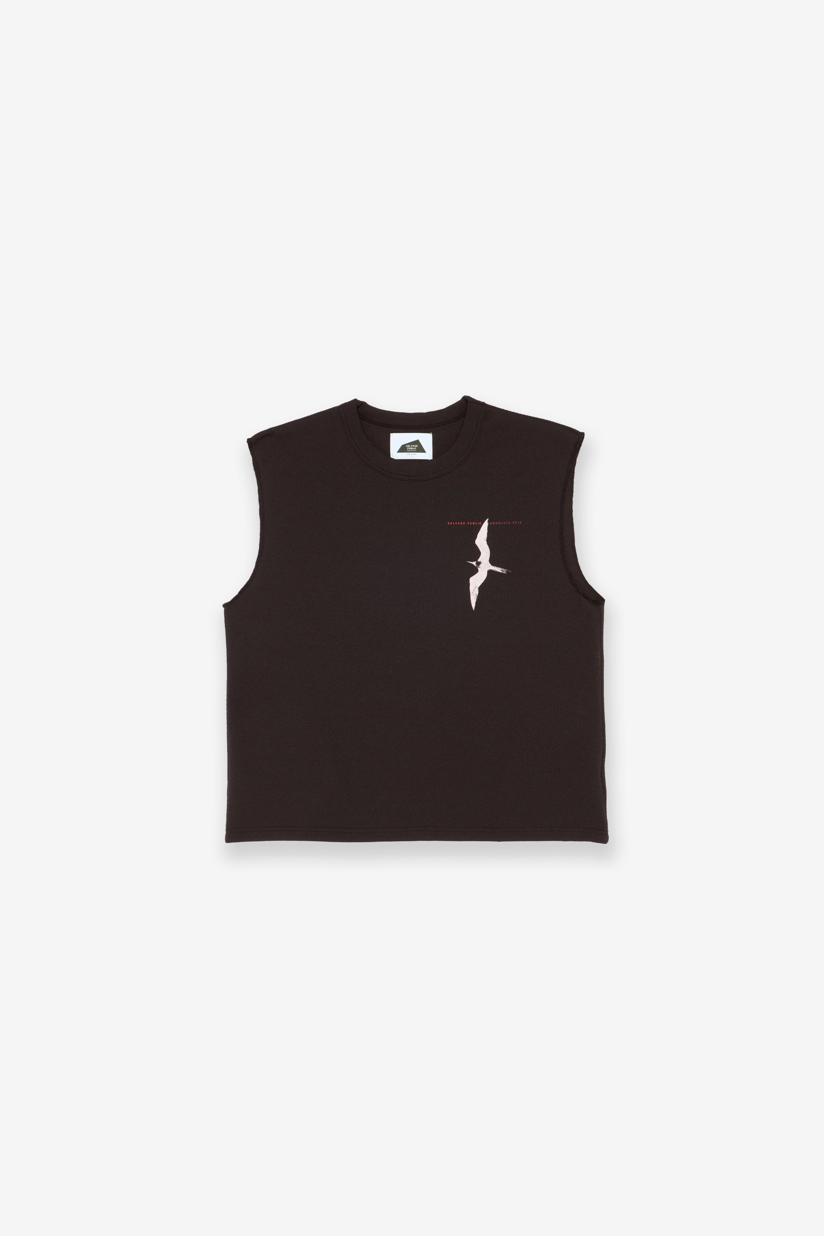 Honeycomb UPF Sleeveless - ʻIwa Bird - Charcoal Brown