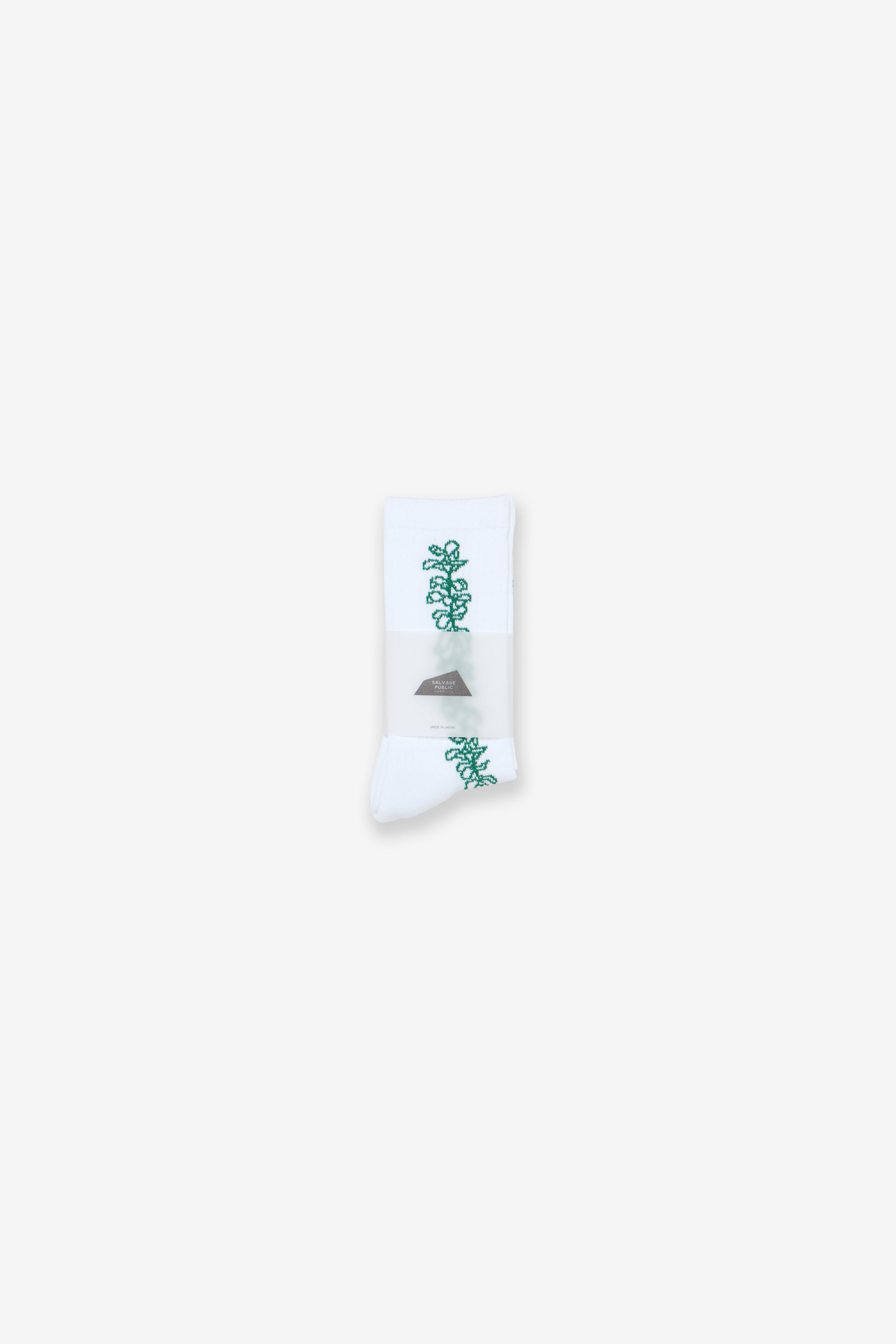 Women's Socks - Lei - White/Green Glitter