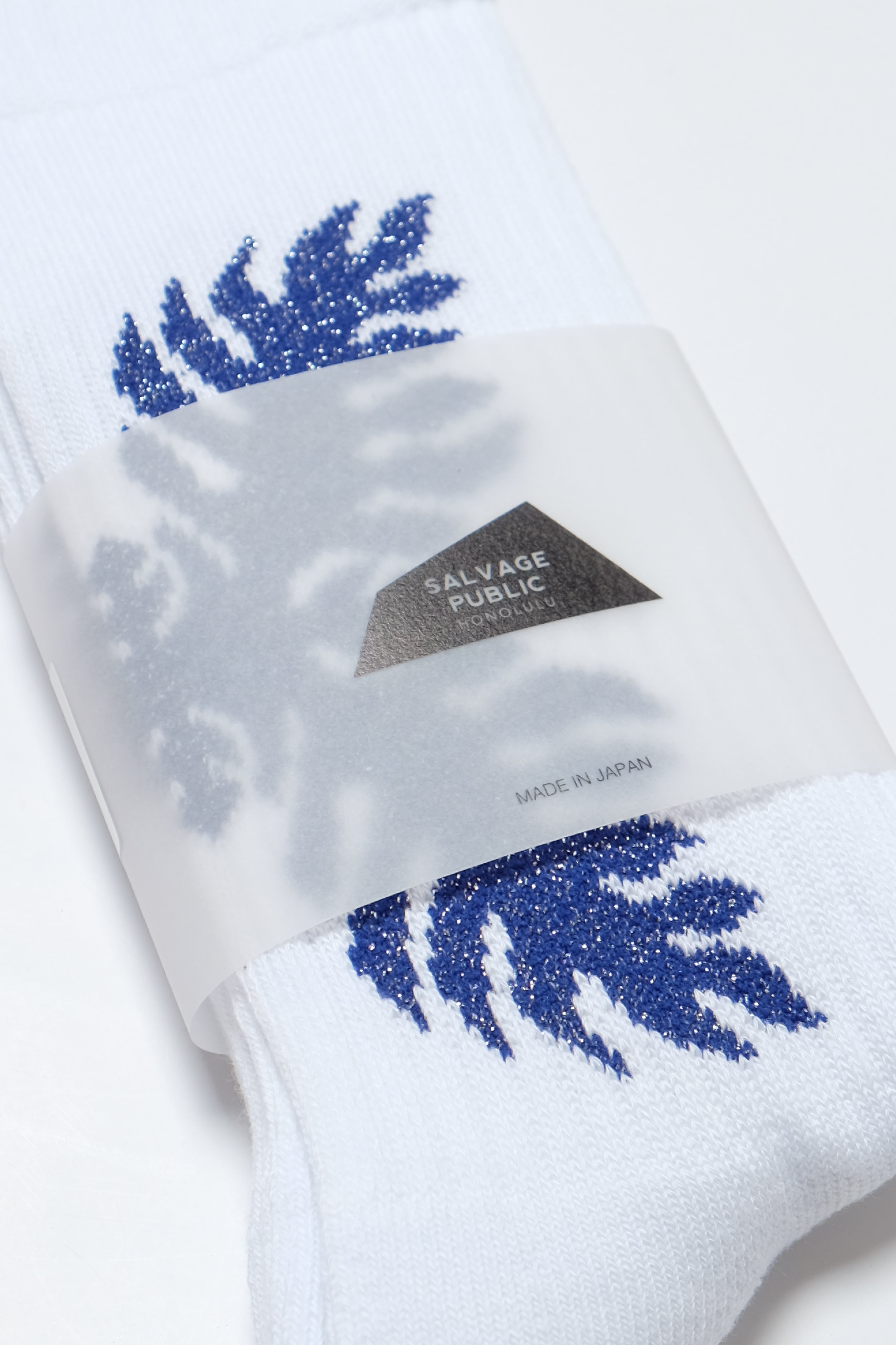 Women's Socks - Lauaʻe - White/Blue Glitter