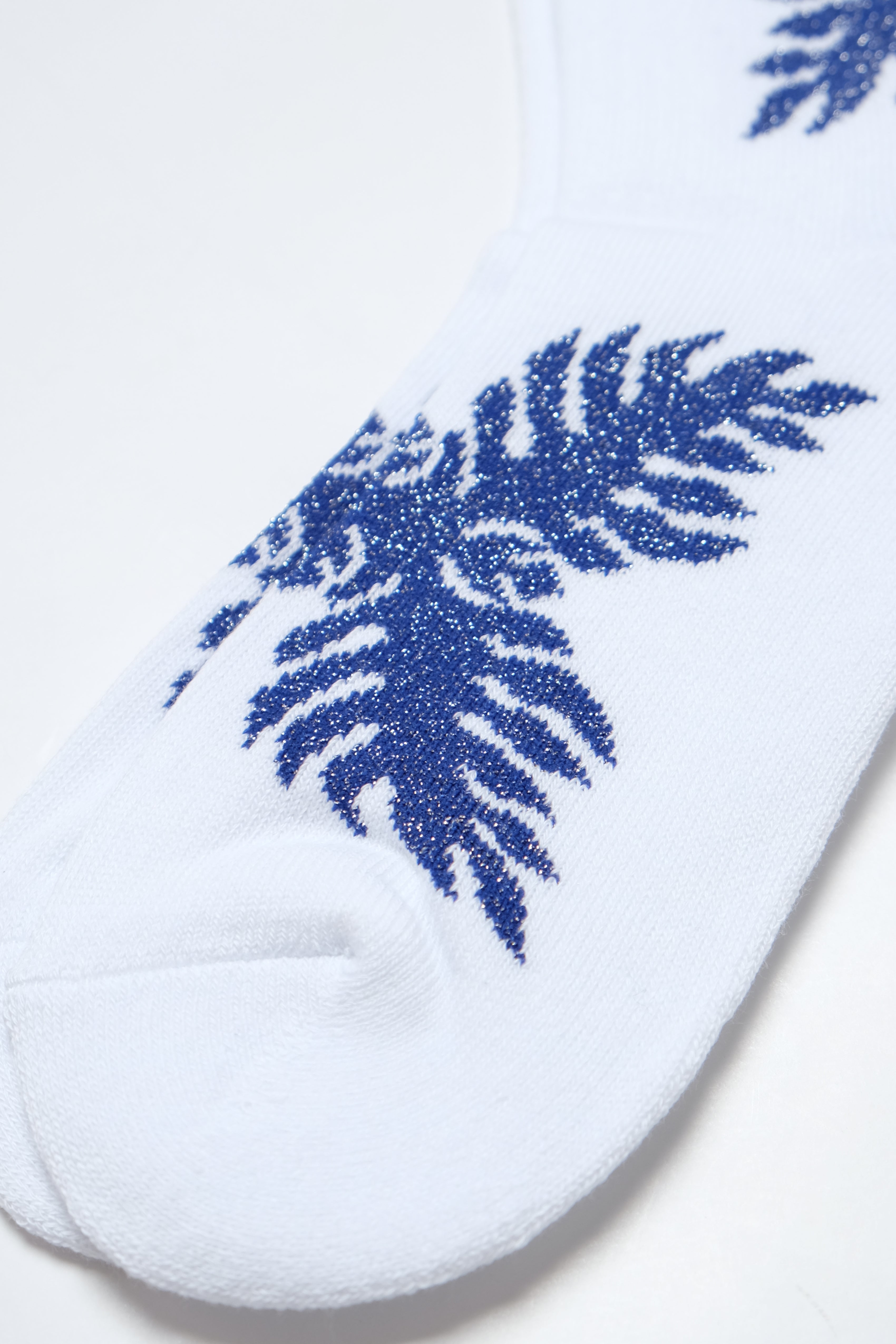 Women's Socks - Lauaʻe - White/Blue Glitter