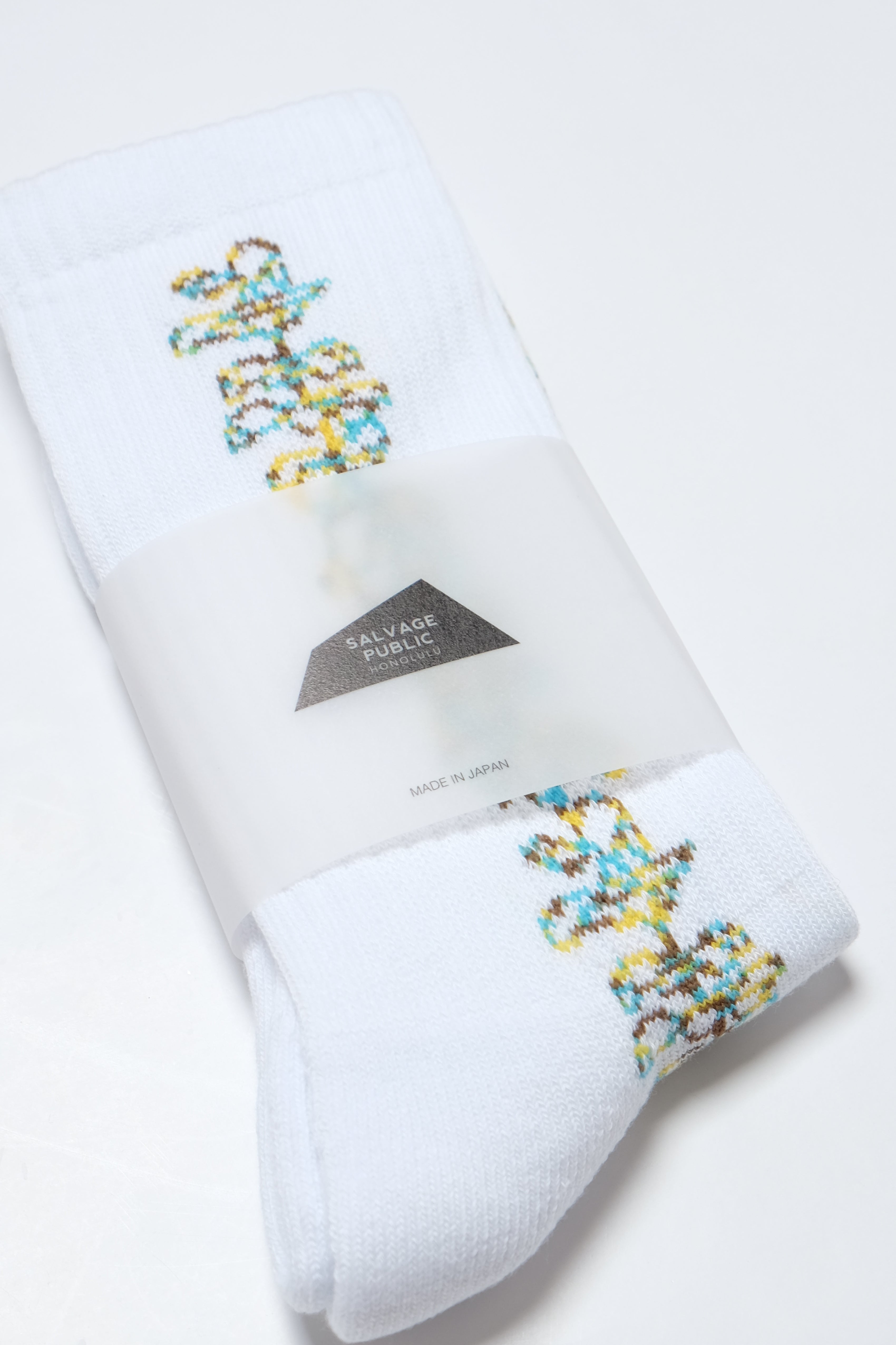 Socks - Lei - White/Multi-Color
