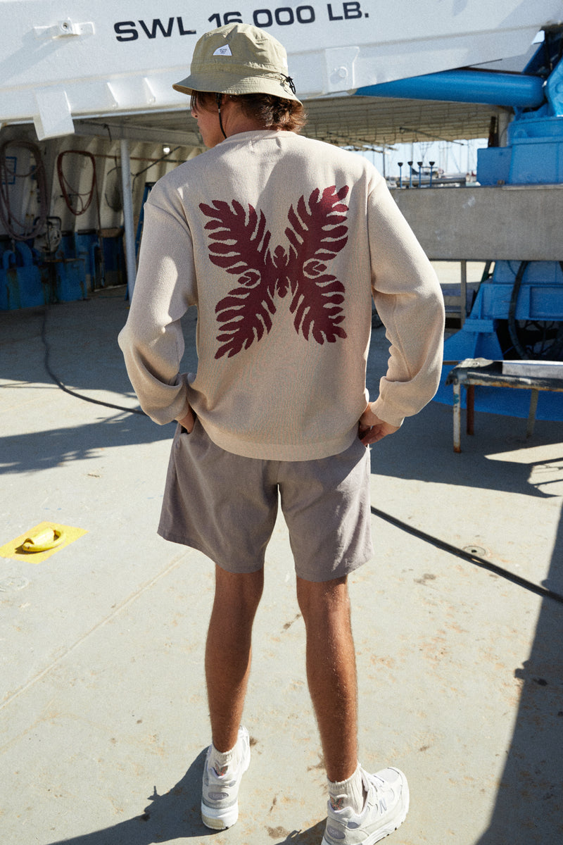 Jacquard Knit Crewneck - Lauaʻe - Nude