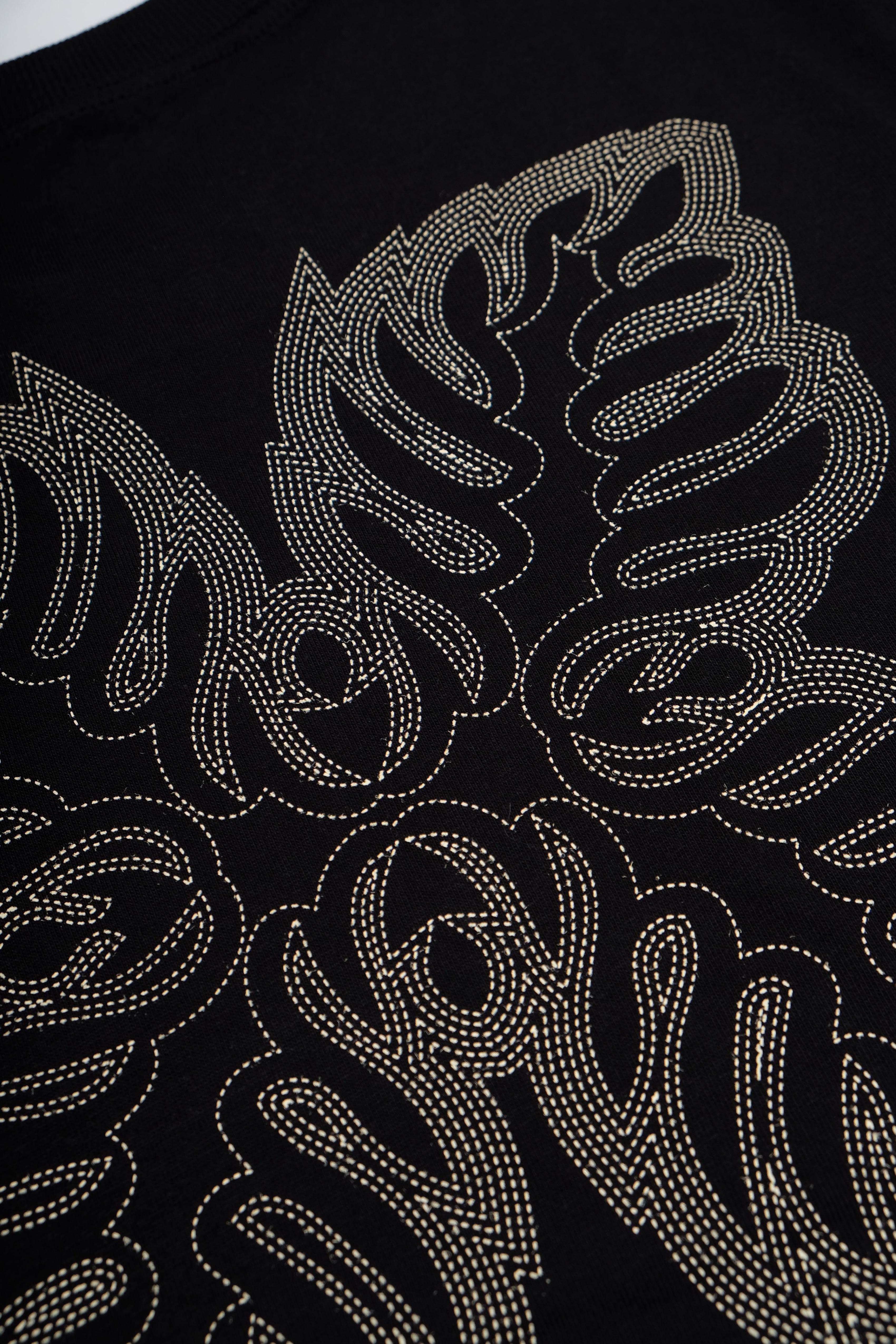 T-Shirt - Laua'e Echo Stitch - Black