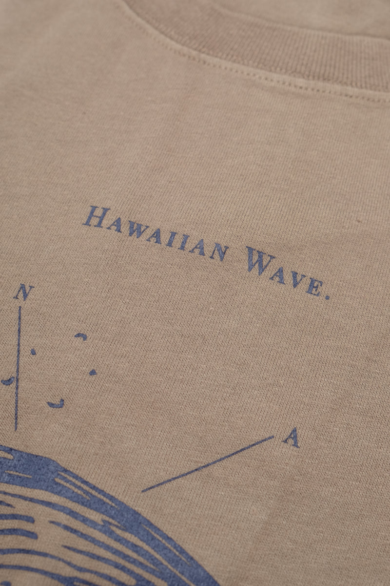 T-Shirt - Hawaiian Wave - Greige