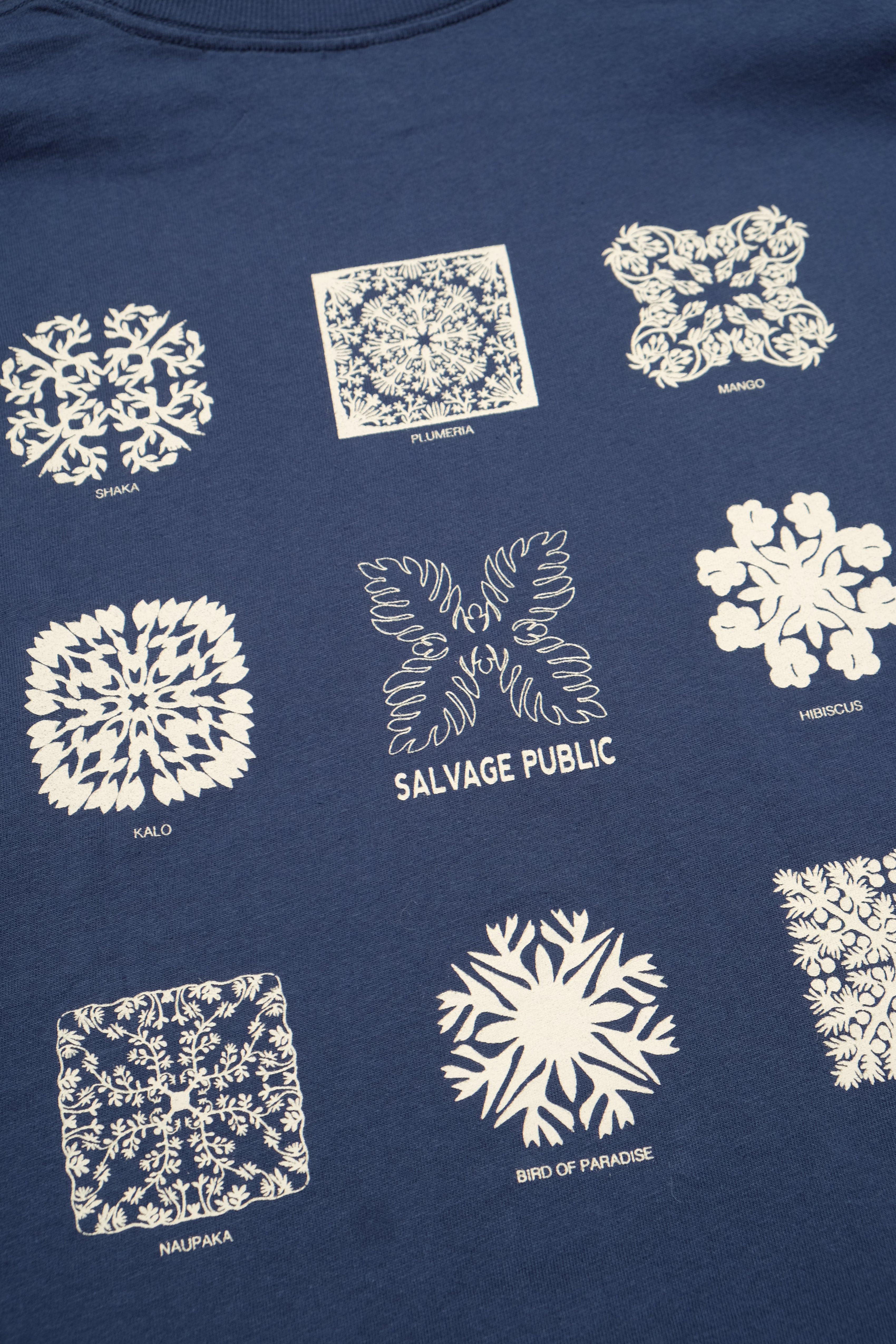 T-Shirt - Hawaiian Quilting - Denim Blue