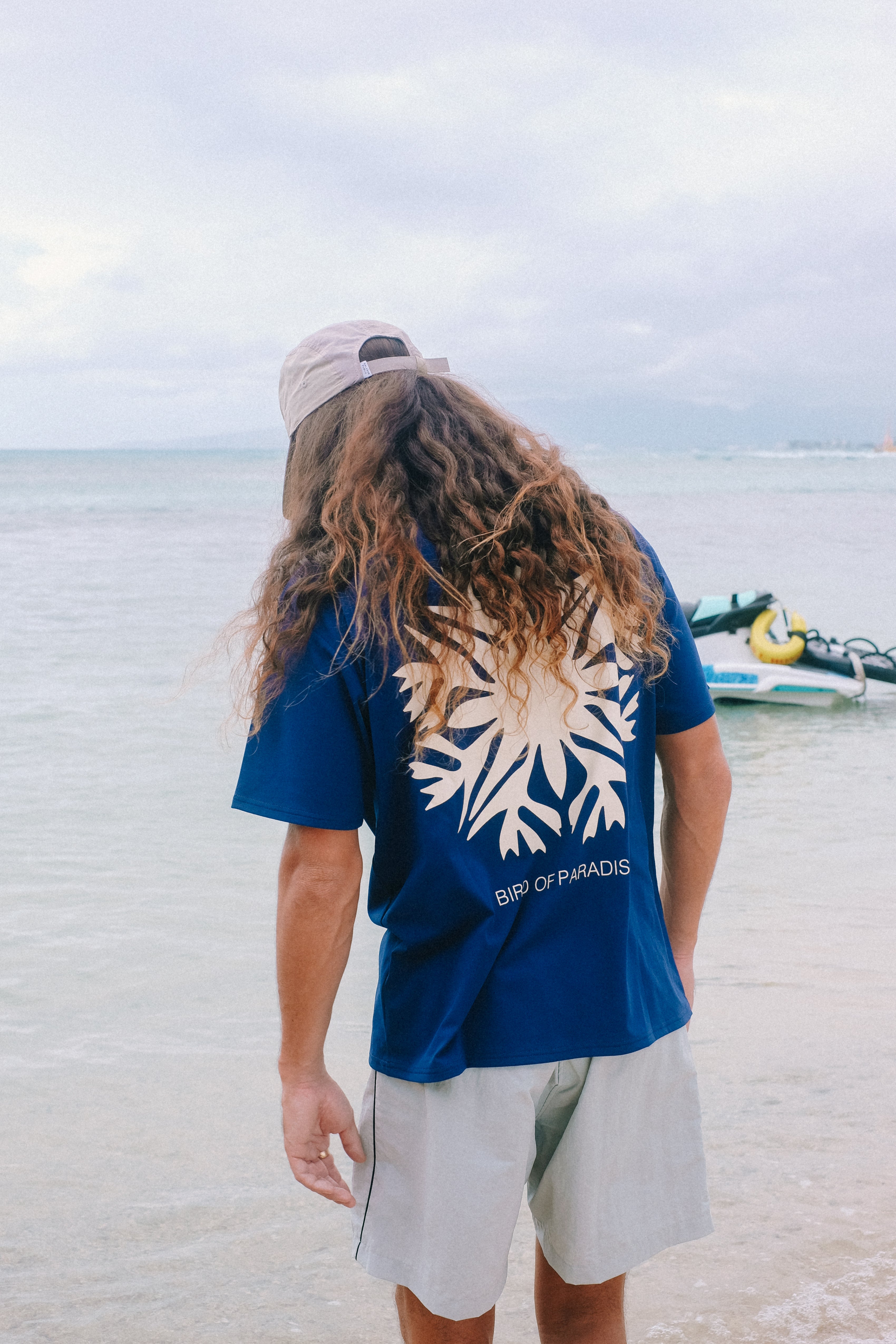 UPF Surf T-Shirt - Bird of Paradise - White