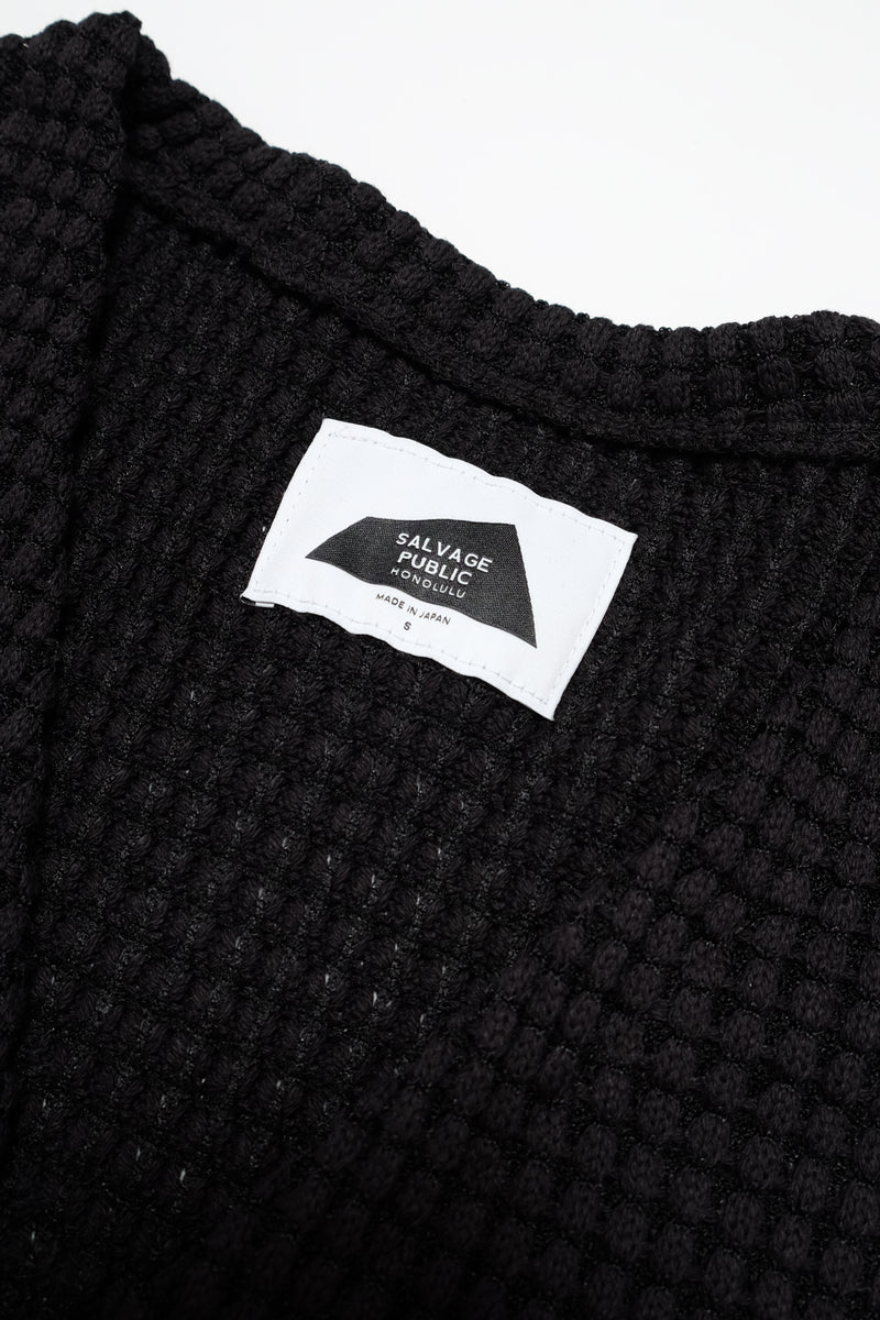 Big Waffle Cardigan - Black