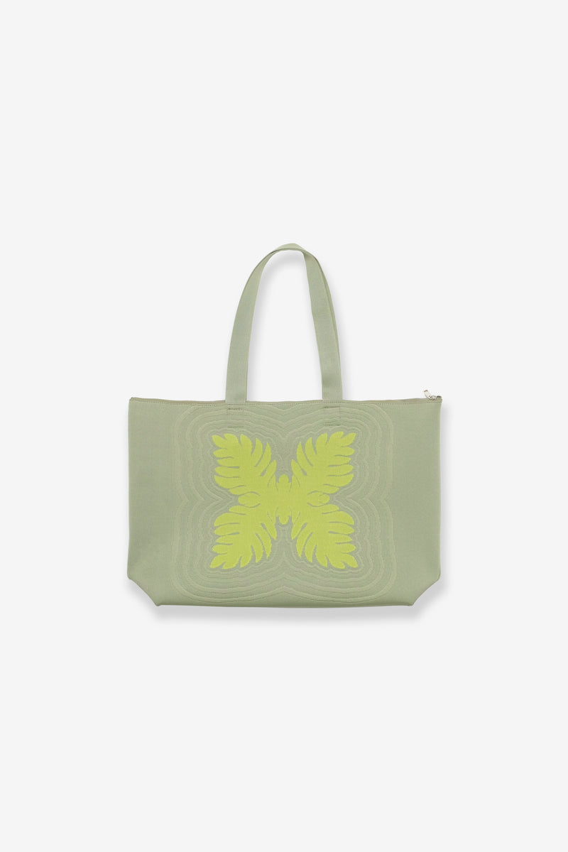 Jacquard Weekender Bag - Laua'e - Chartreuse