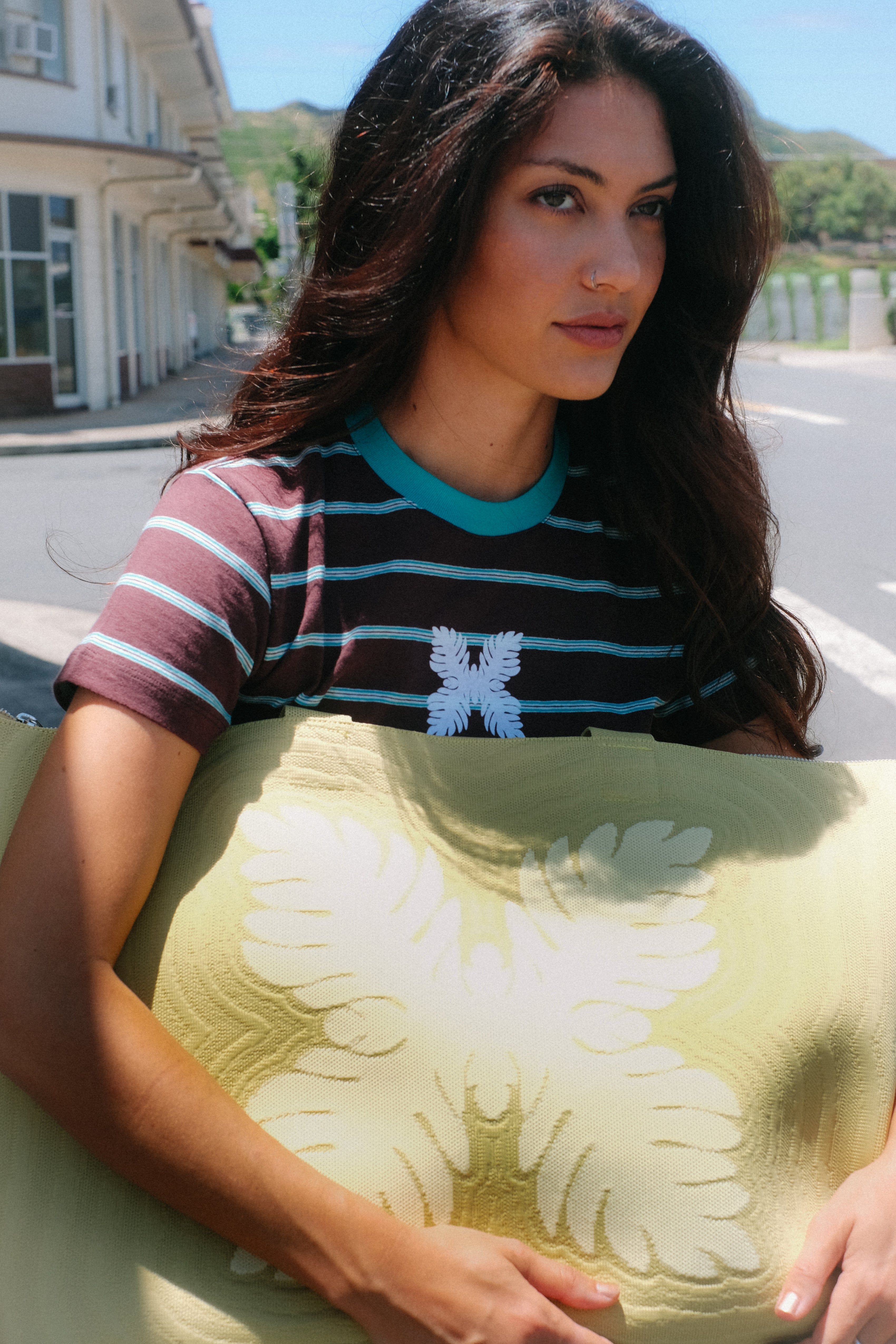 Women's T-Shirt - TomBoy Stripe - Brown