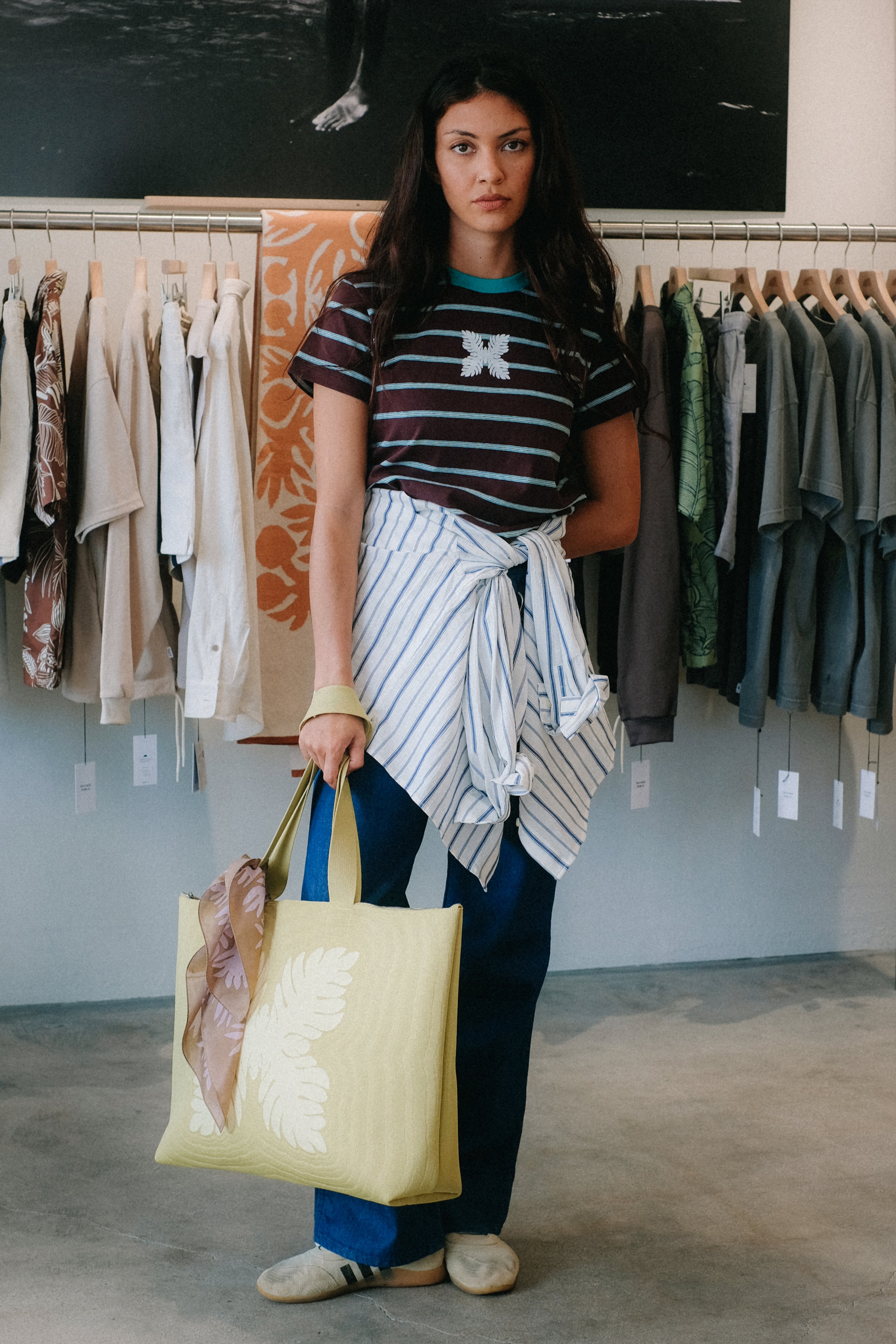 Women's T-Shirt - TomBoy Stripe - Brown