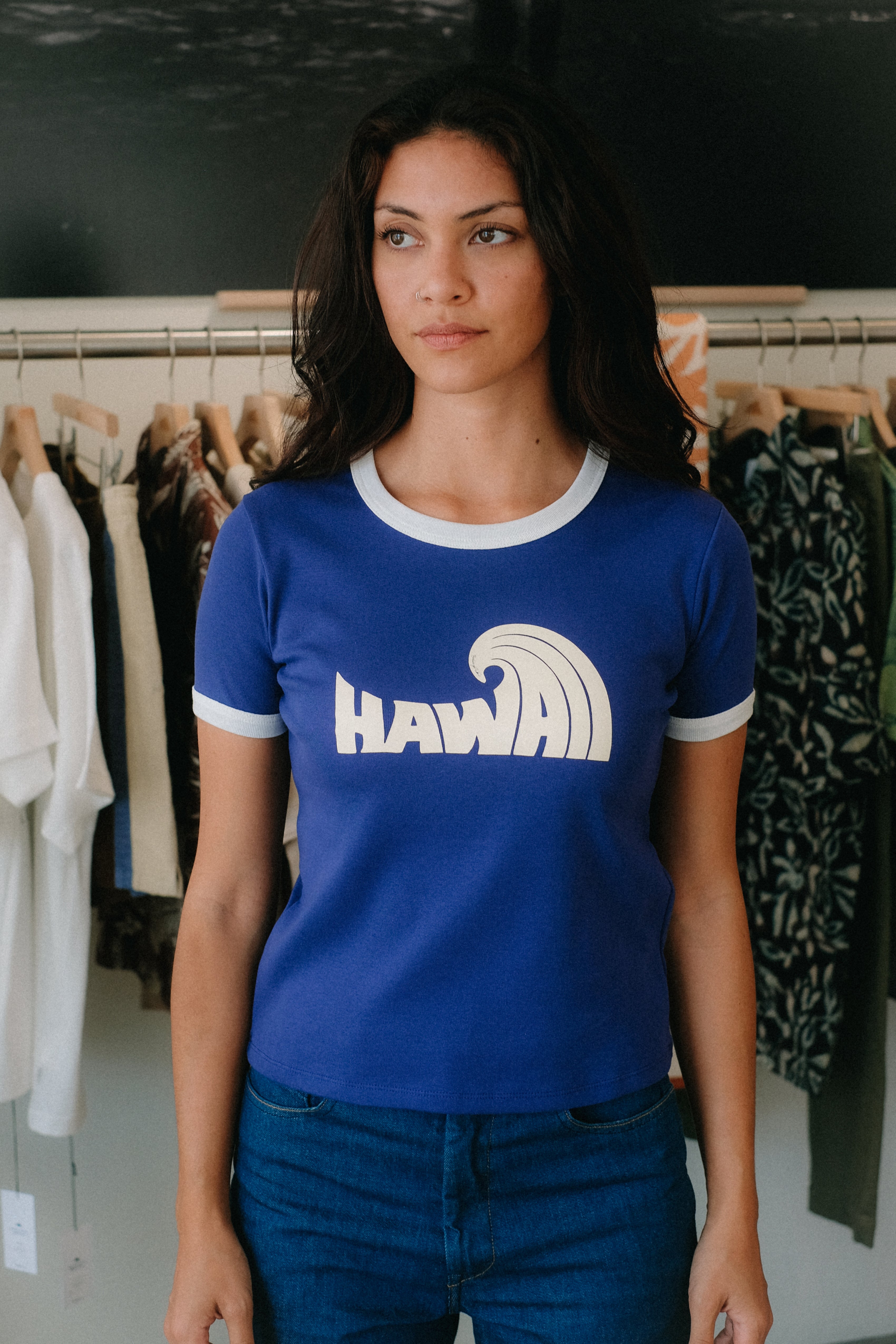 Women's T-Shirt - Hawaii Wave - Blue Shadow