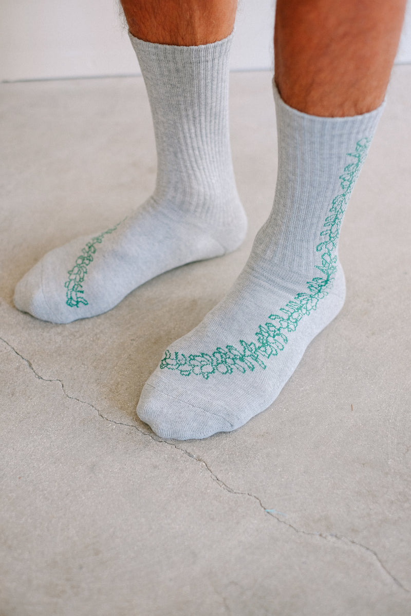 Socks - Pua - HeatherGrey/Green