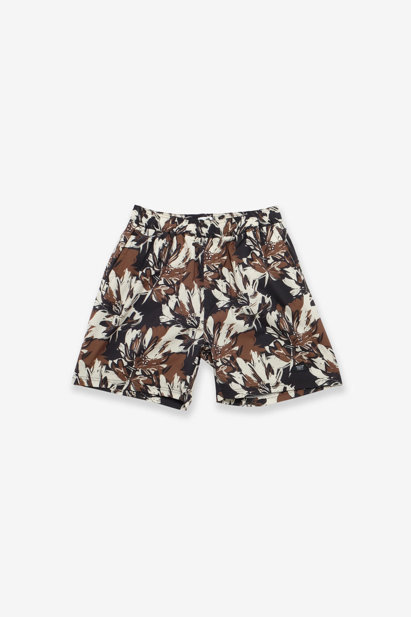 Swim Shorts - Hibiscus Camo - Brown