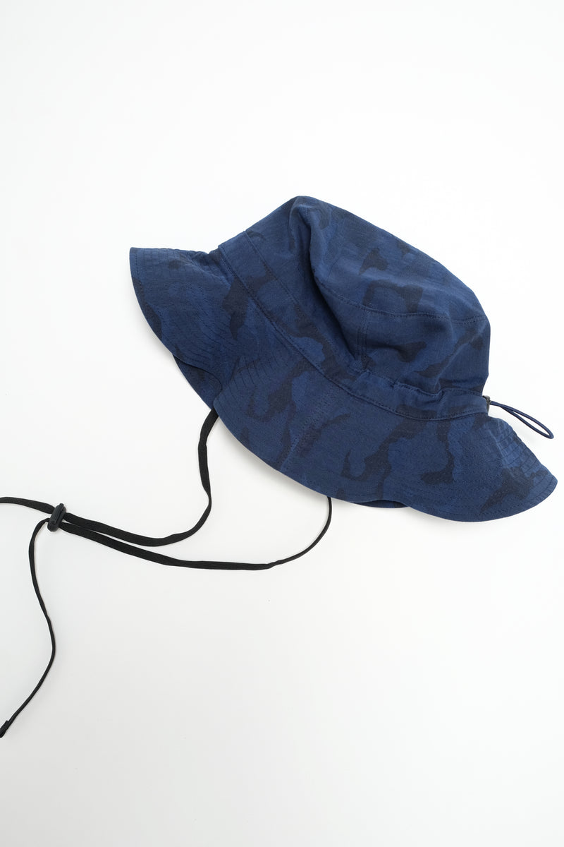 Hat - Wide Brim Field Hat - Indigo Camo