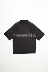Honu Mockneck Jacquard Knit - Pua - Black