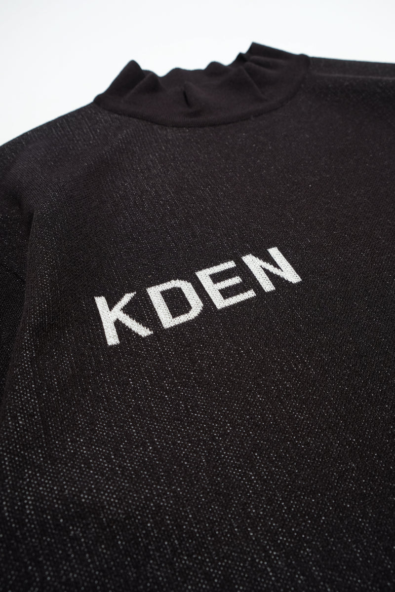 Honu Mockneck Jacquard Knit - Kden - Black