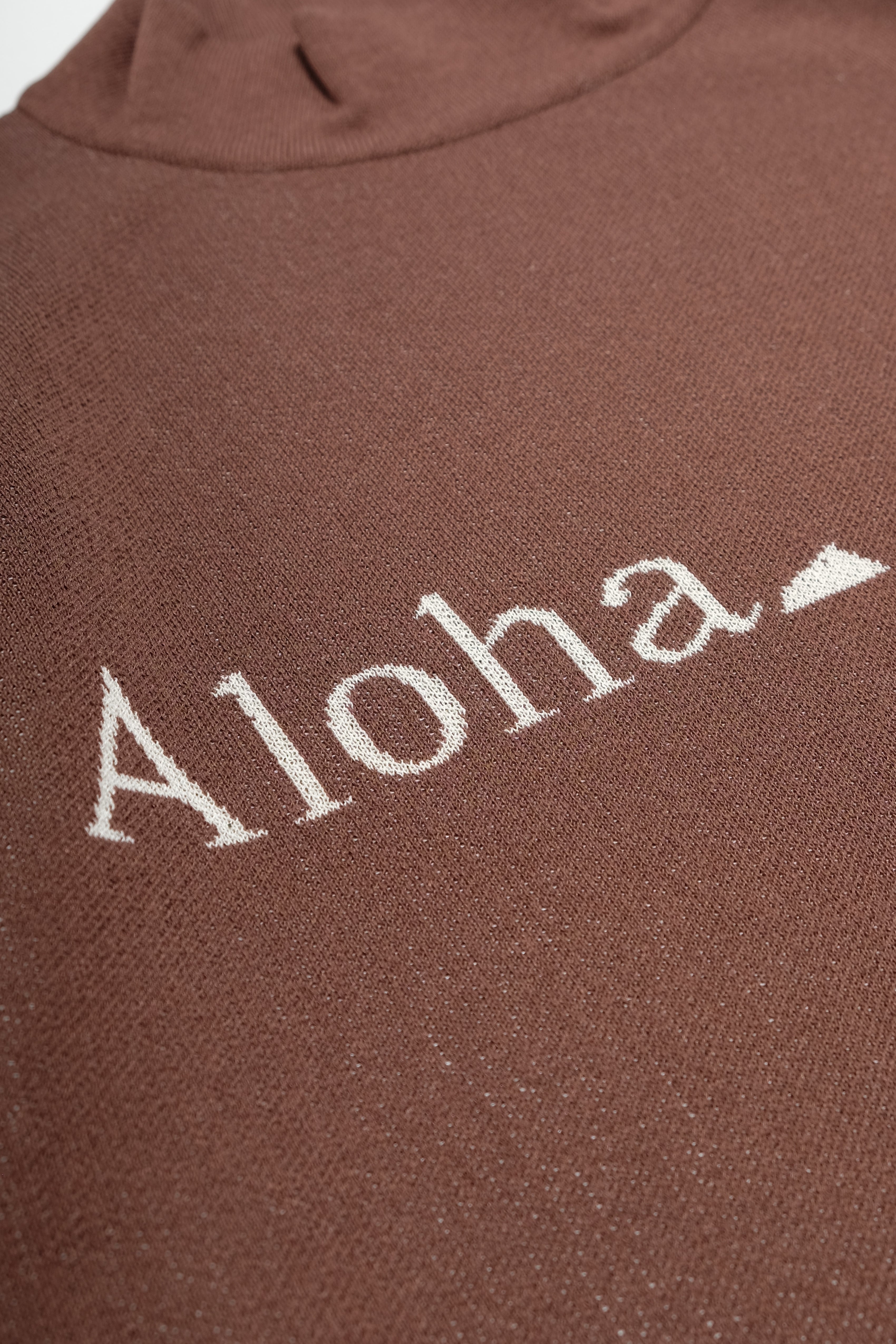 Honu Mockneck Jacquard Knit - Aloha - Brown